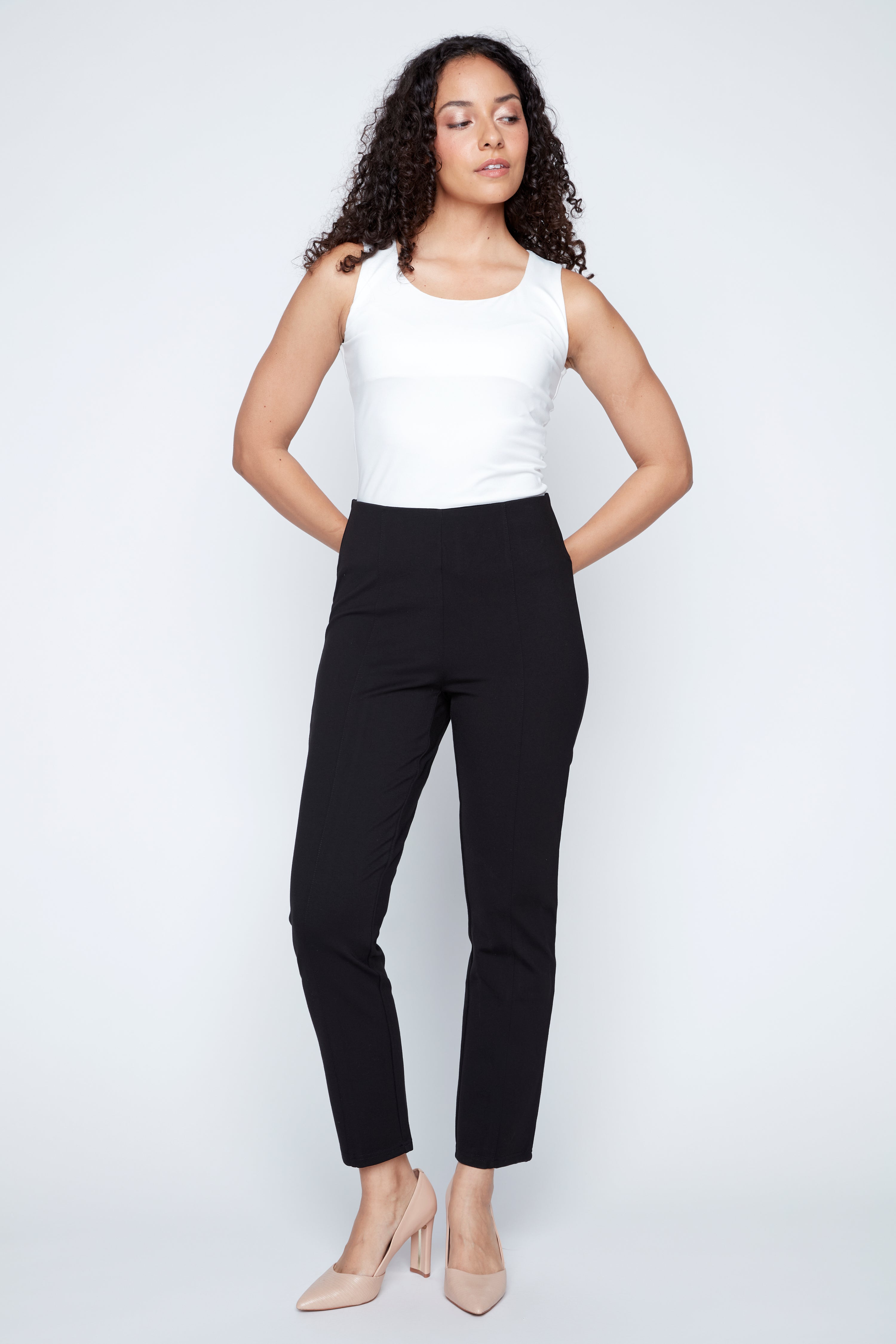 Solid pull on pant