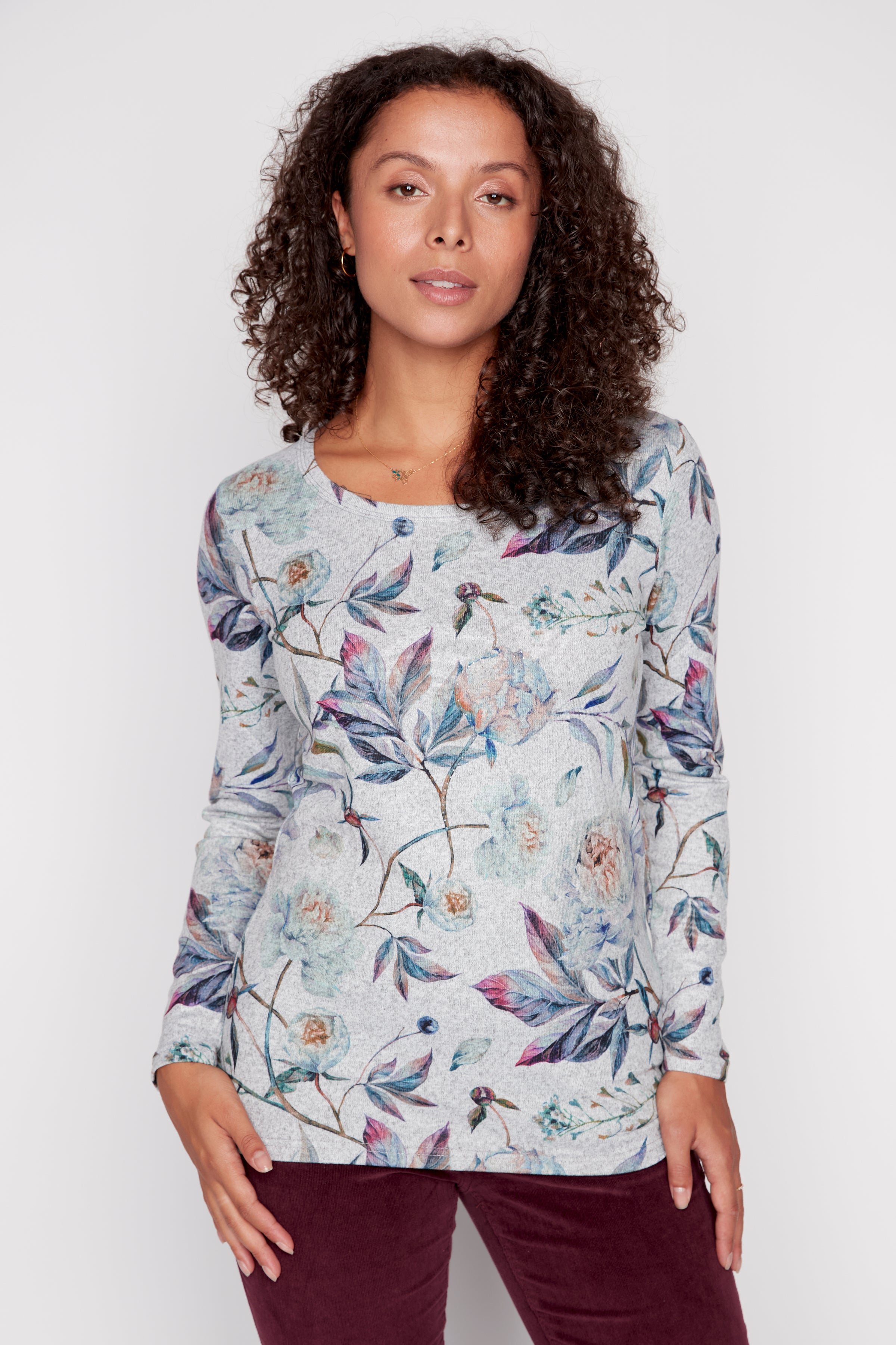 Garden pattern knit top