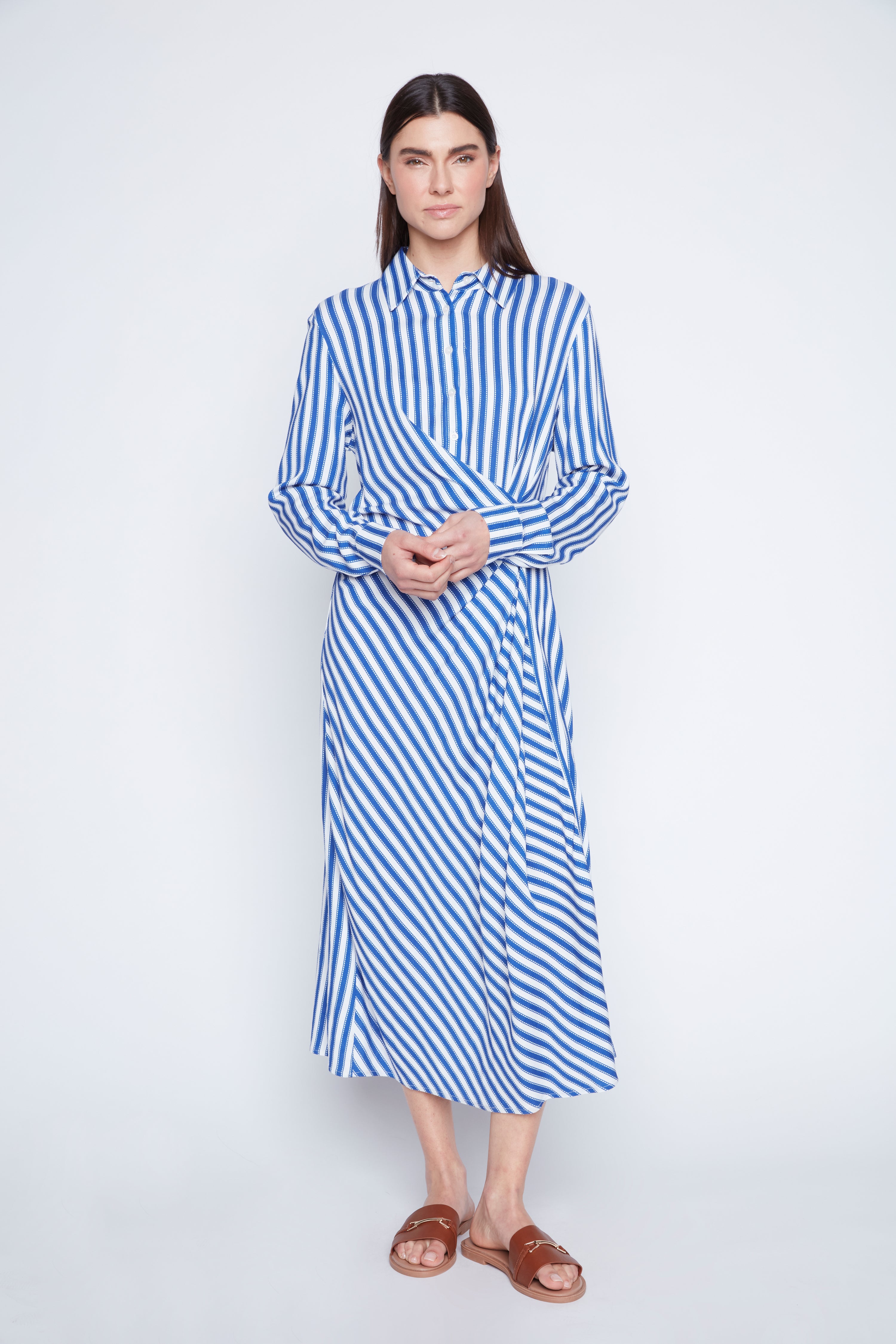 Stripe wrap dress