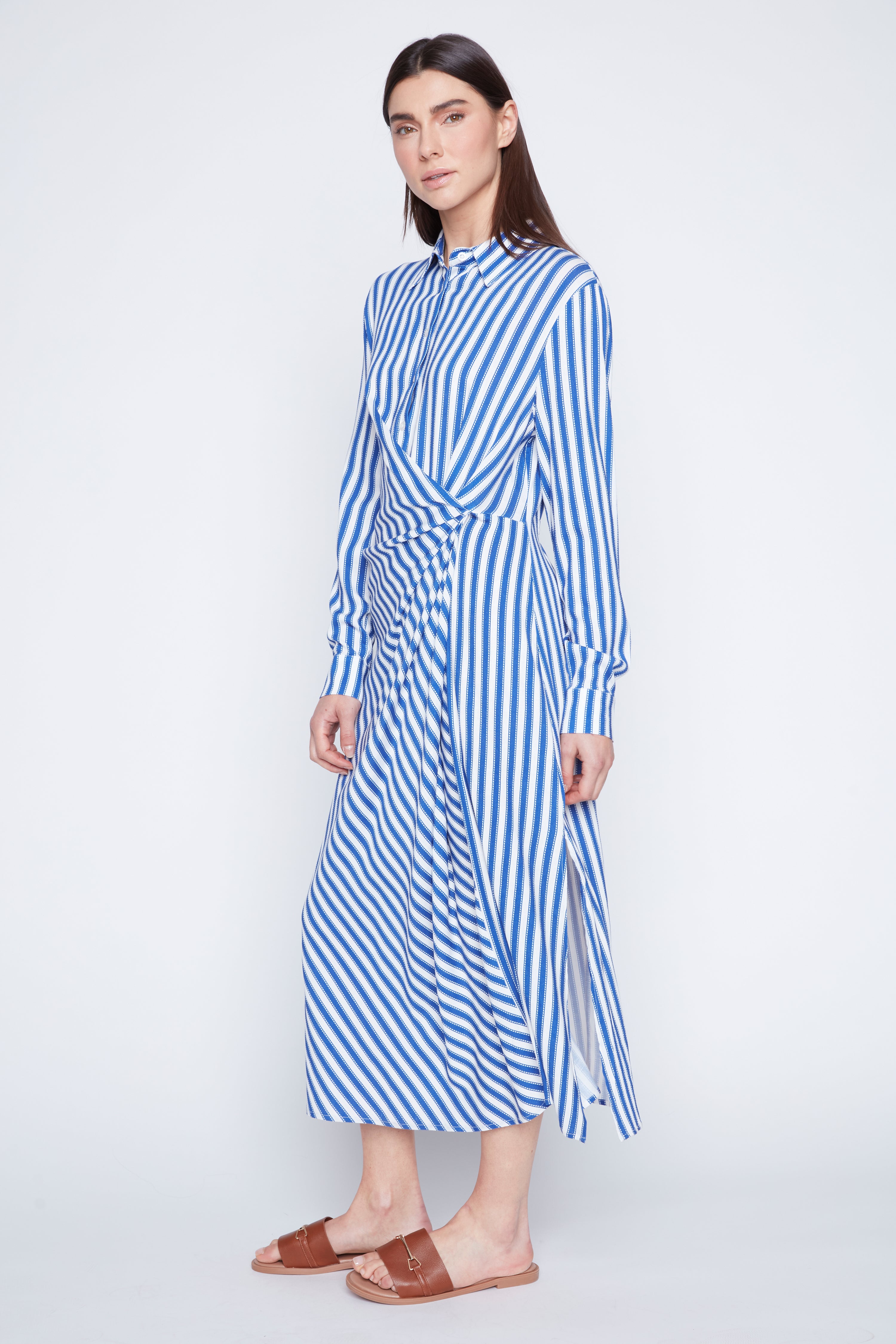 Stripe wrap dress