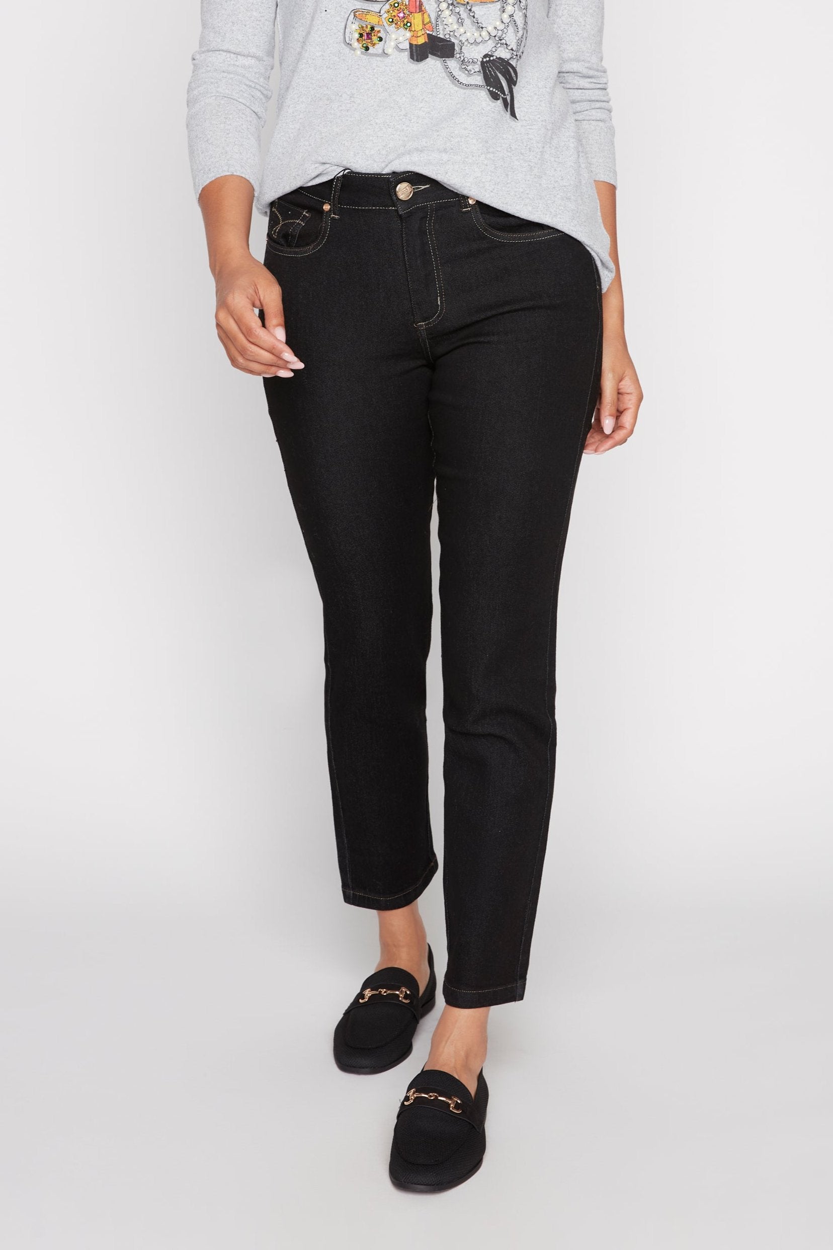 Five pocket straight leg jean