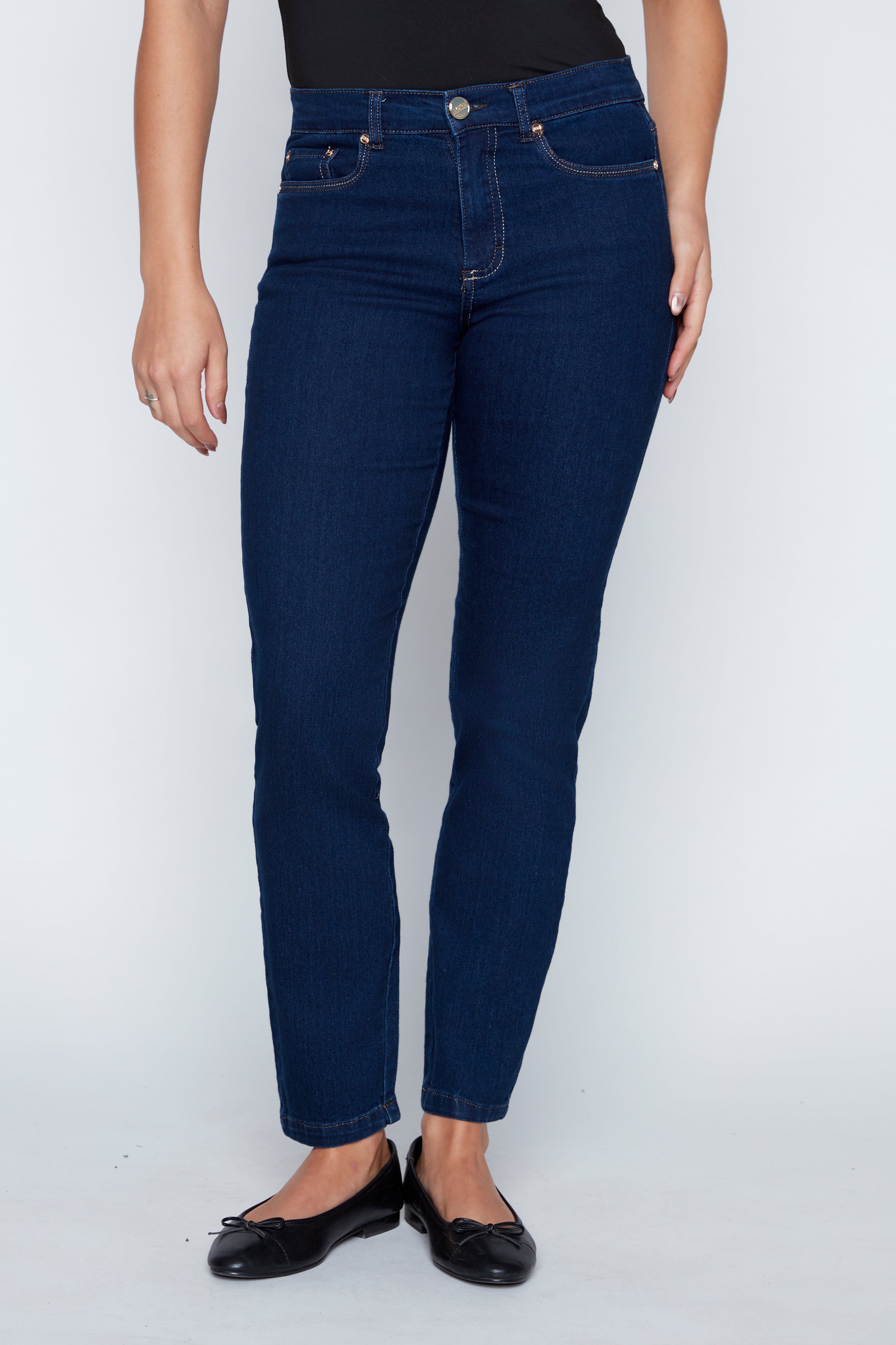 Five pocket straight leg jean