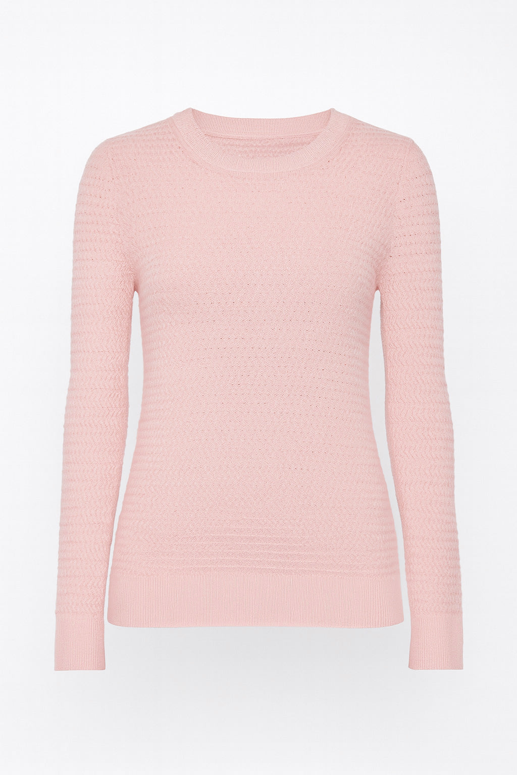 Le pull uni à mailles horizontales