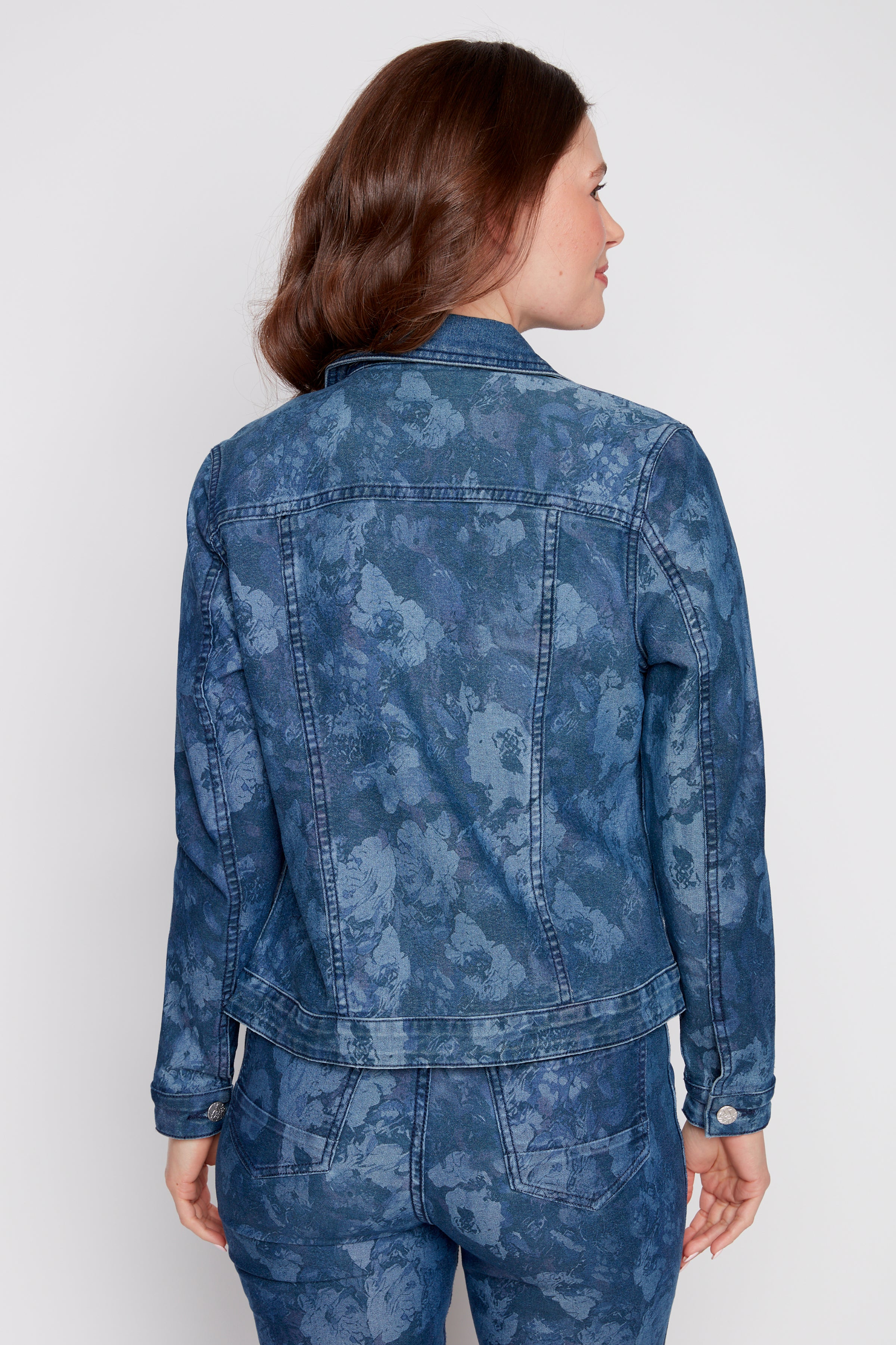 Floral reversible jean jacket