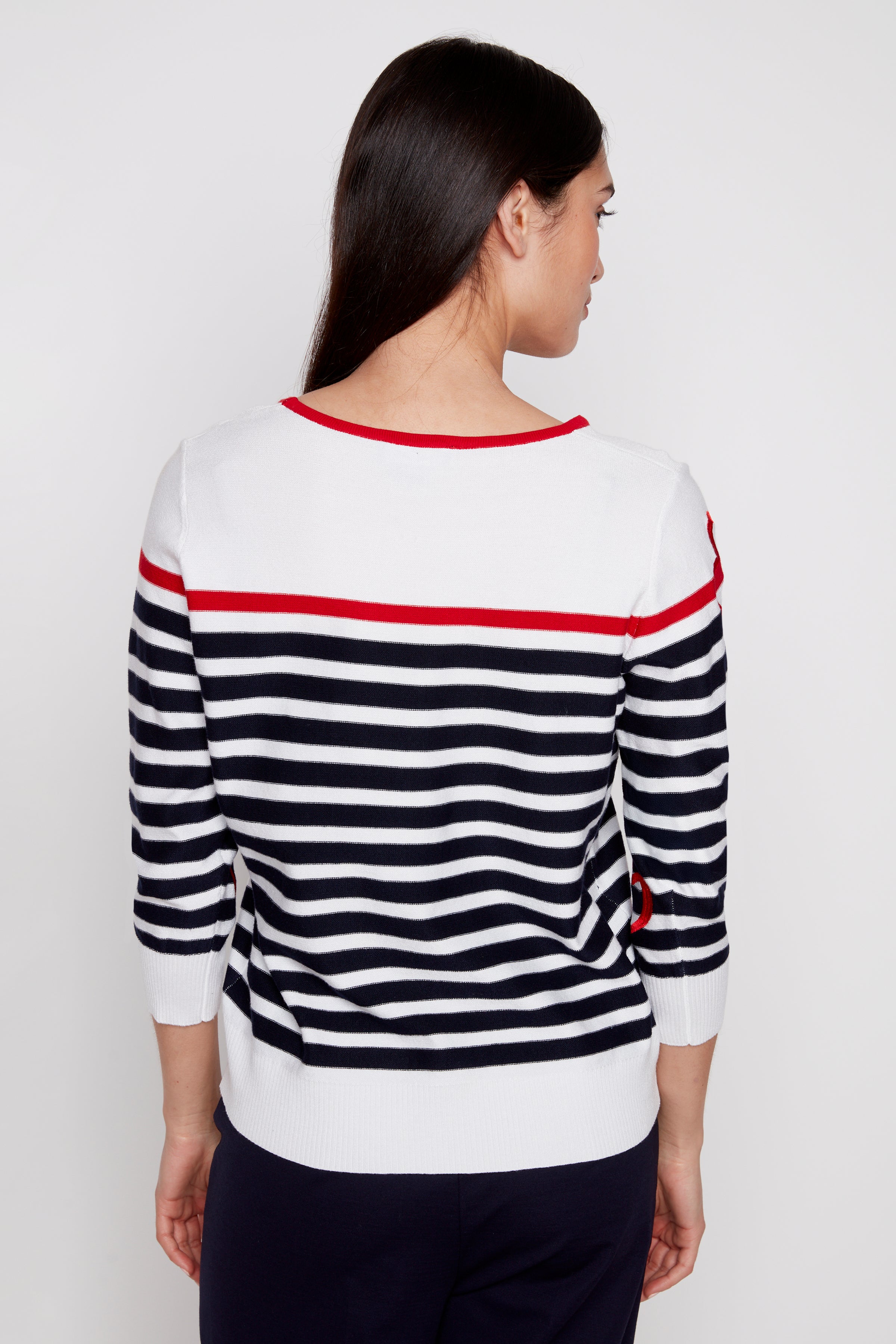 Stripe and heart sweater