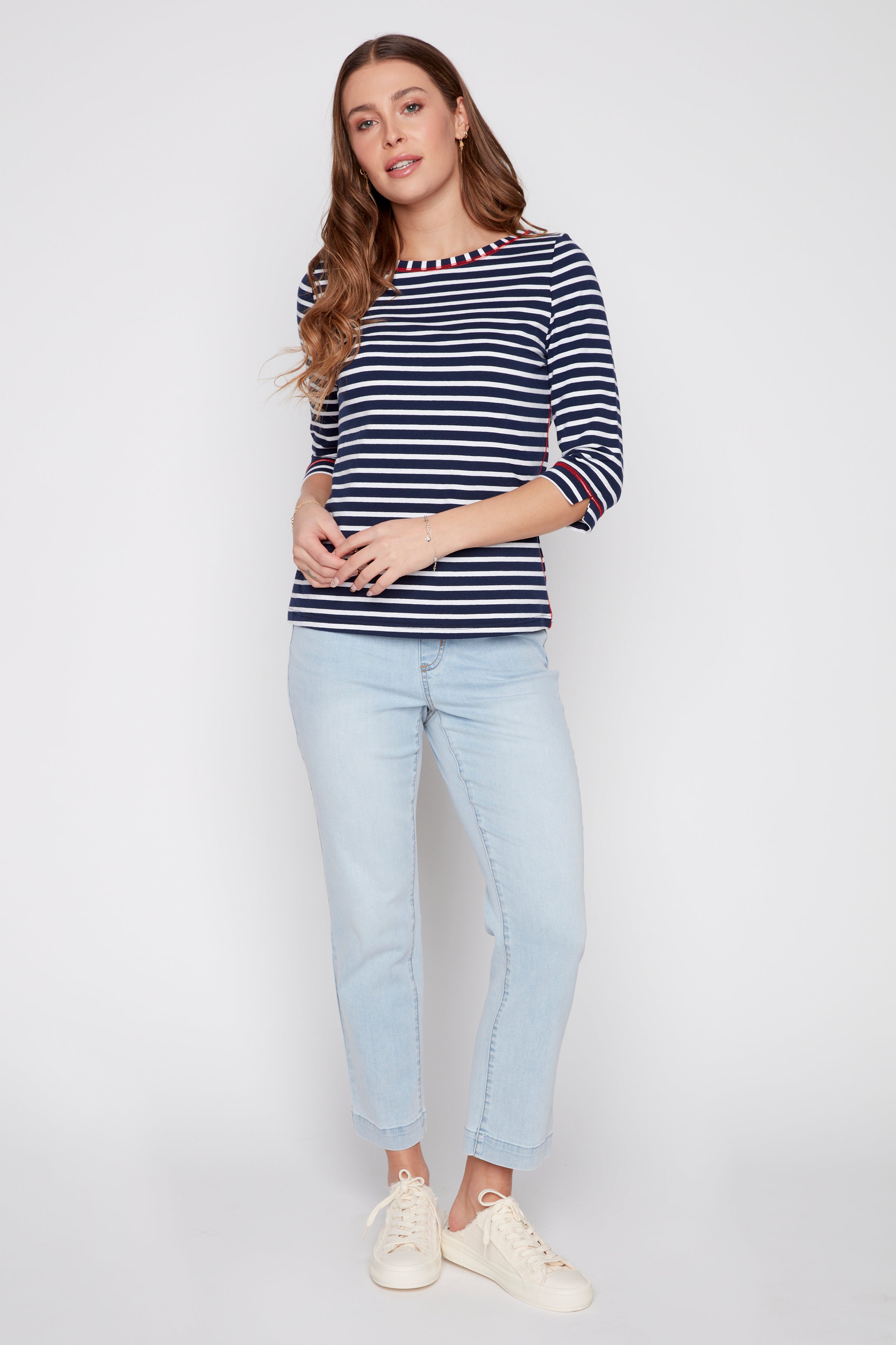 Stripe cotton t-shirt