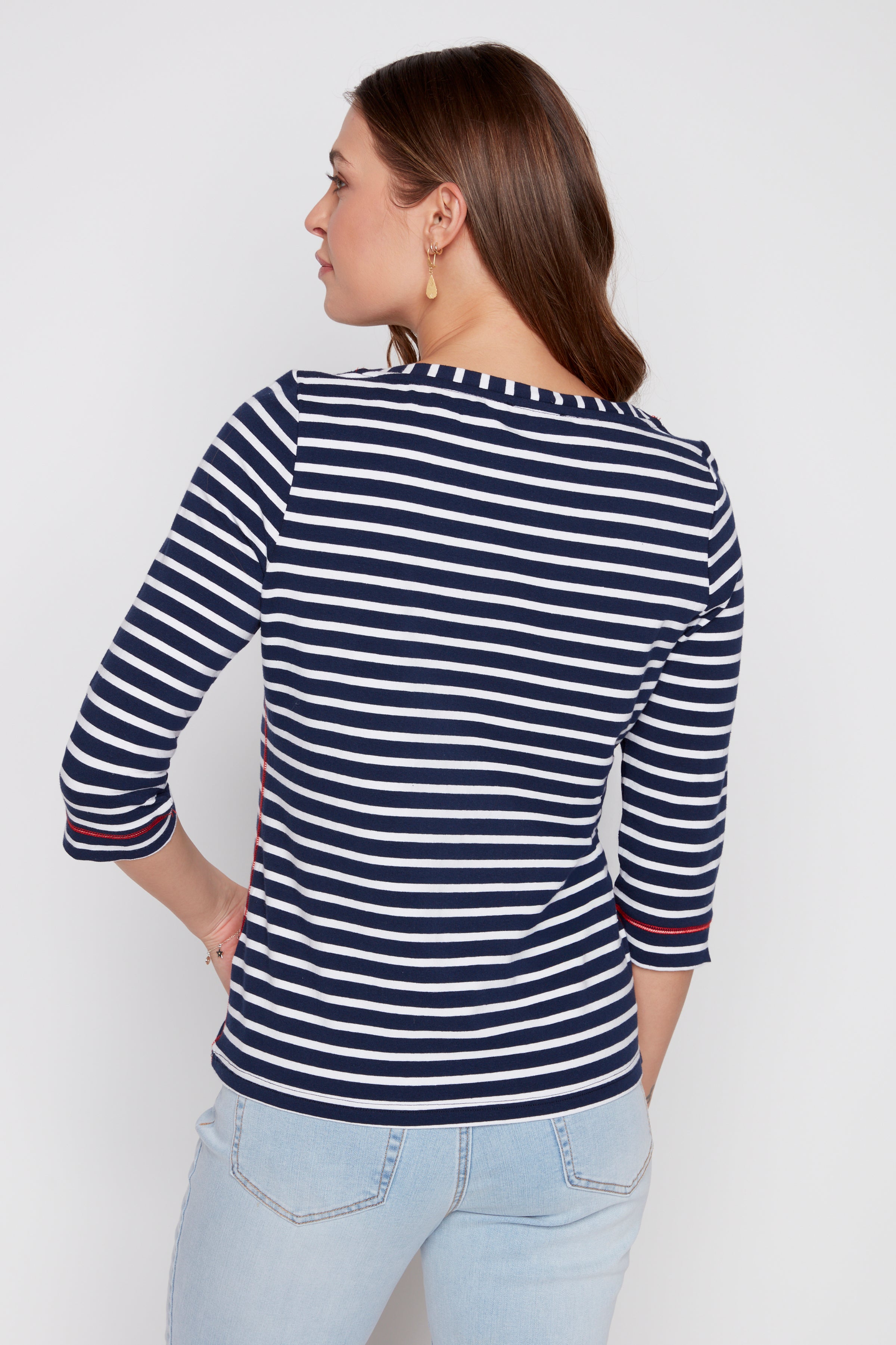 Stripe cotton t-shirt