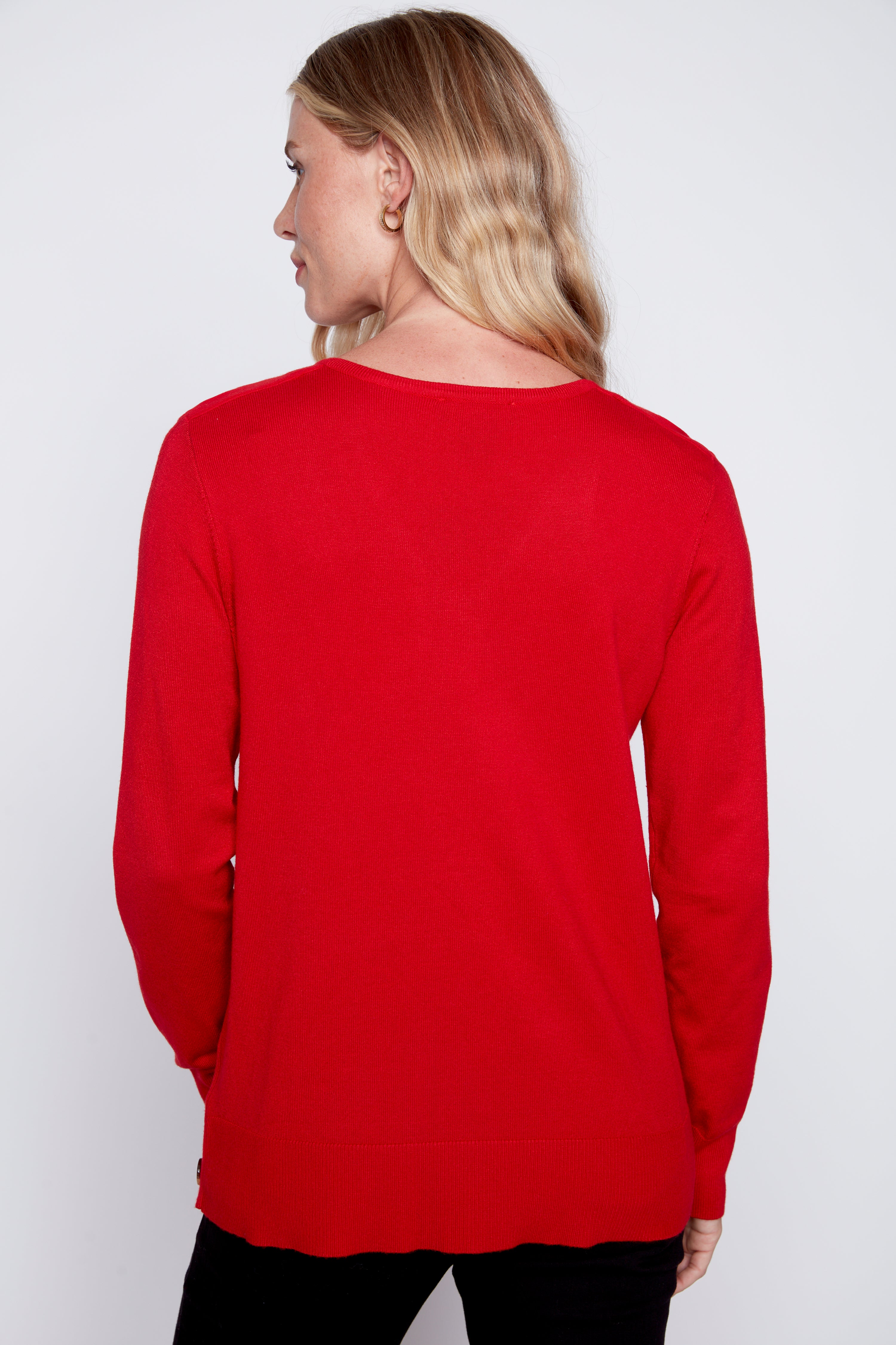 Side button detail sweater