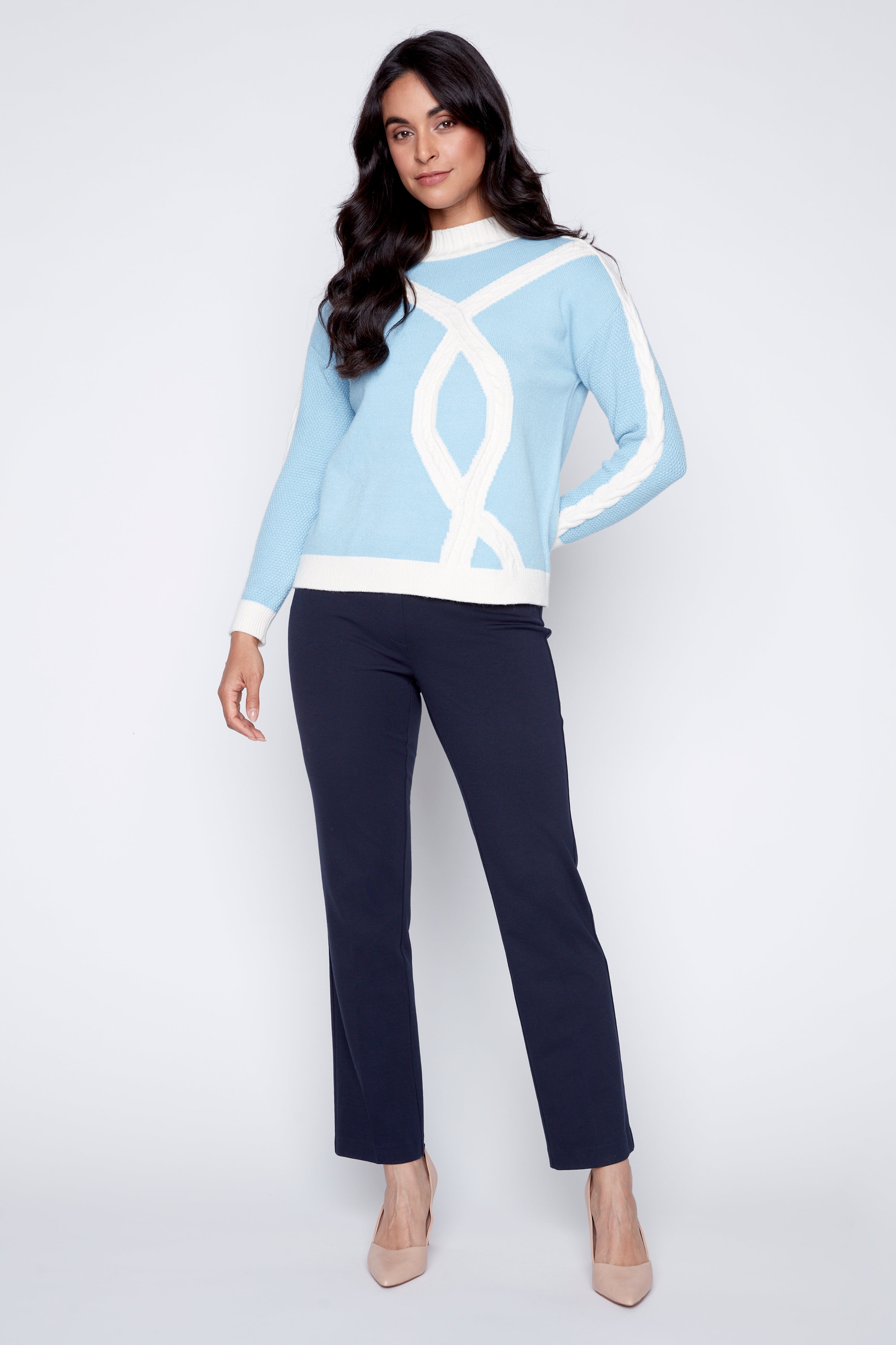 Chain loop design sweater