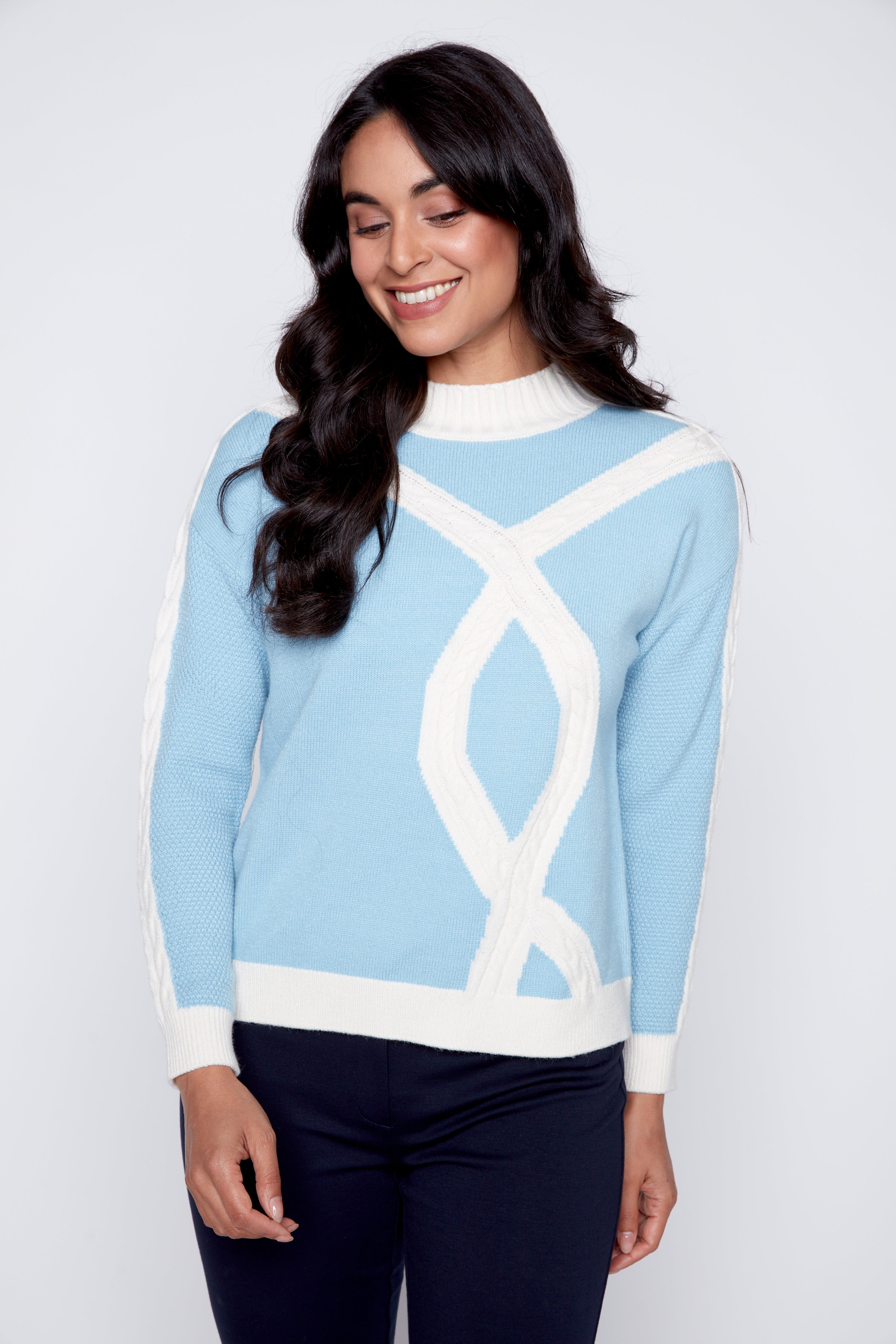 Chain loop design sweater