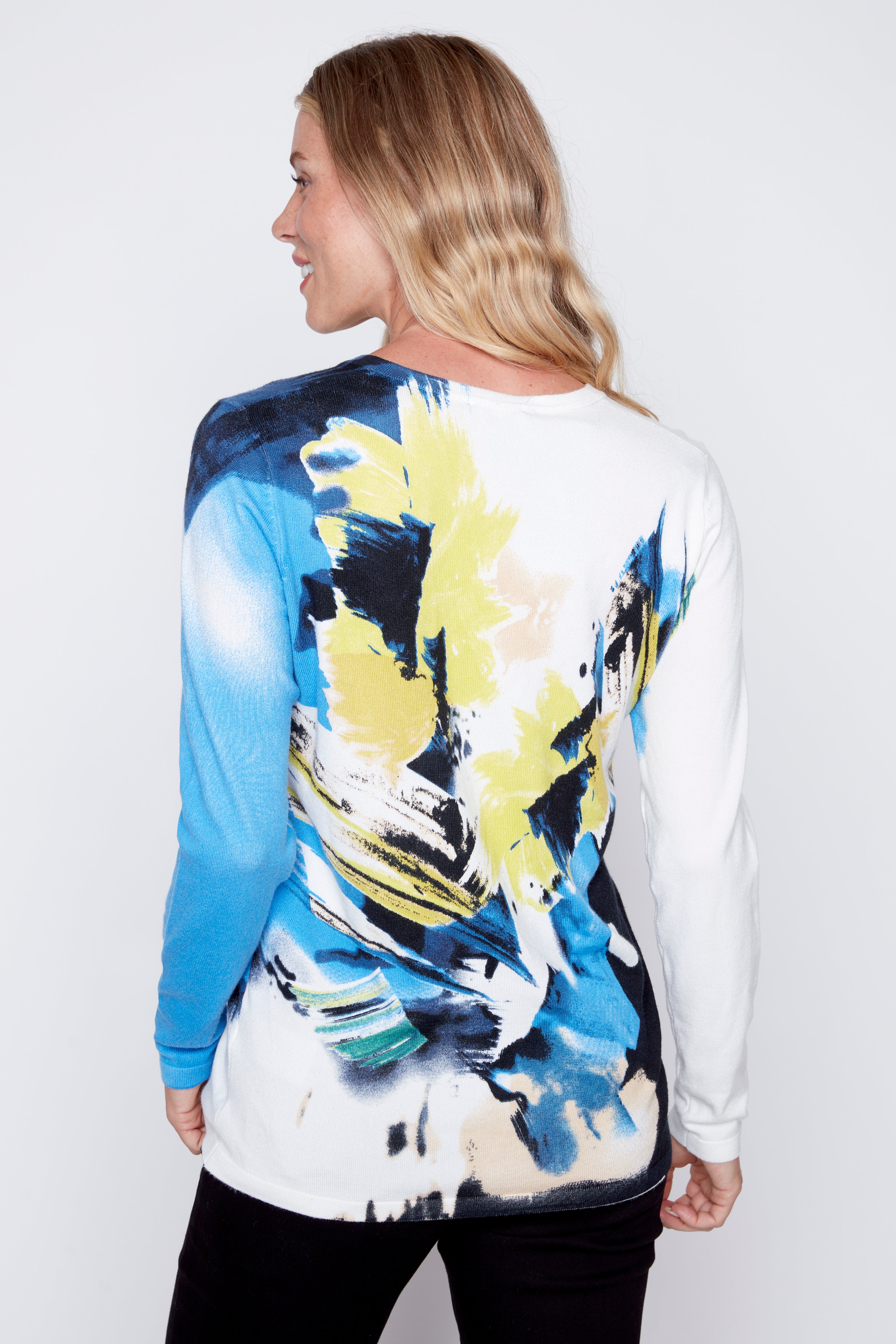 Abstract strokes design sweater