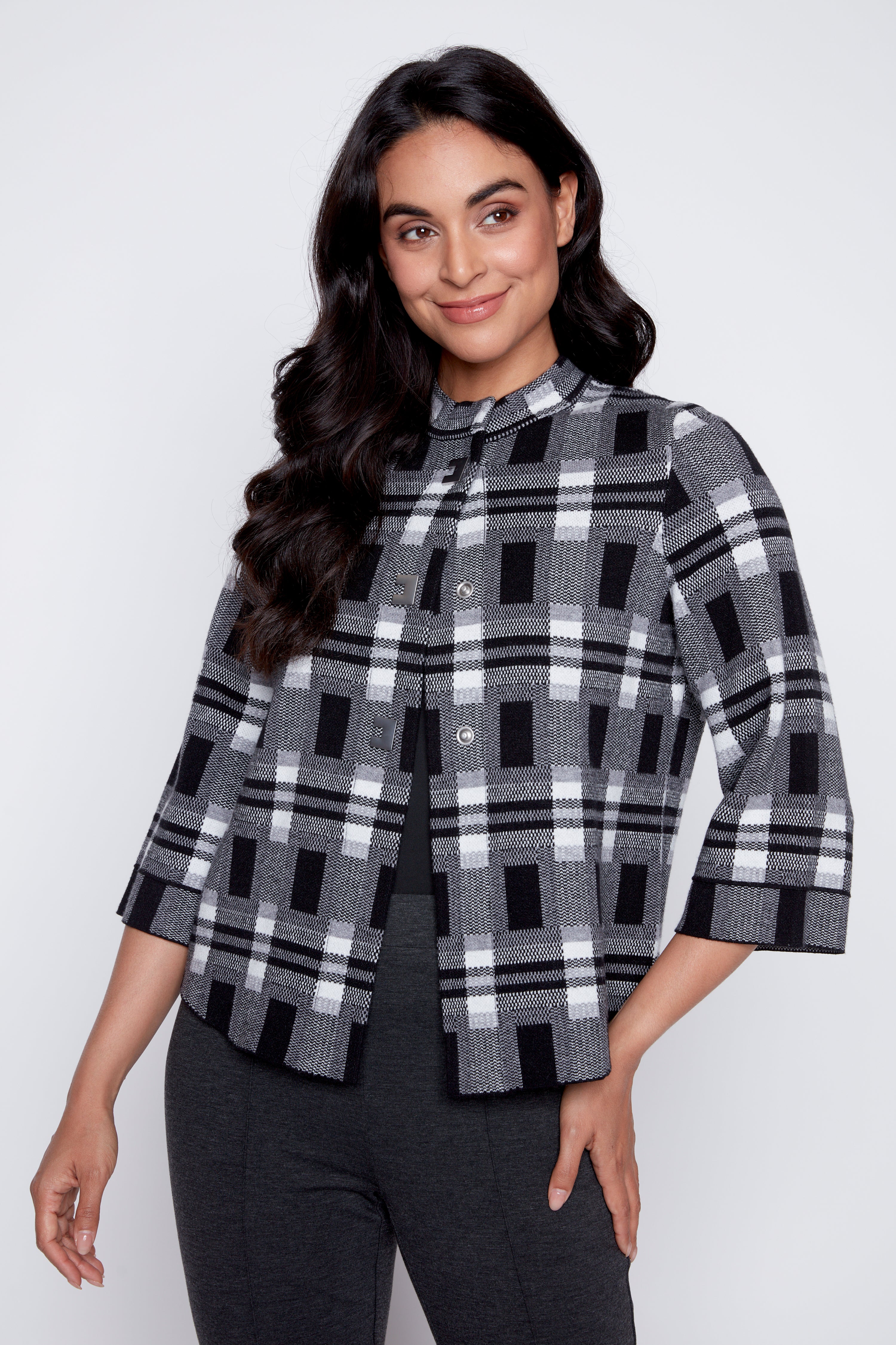 Check design cardigan