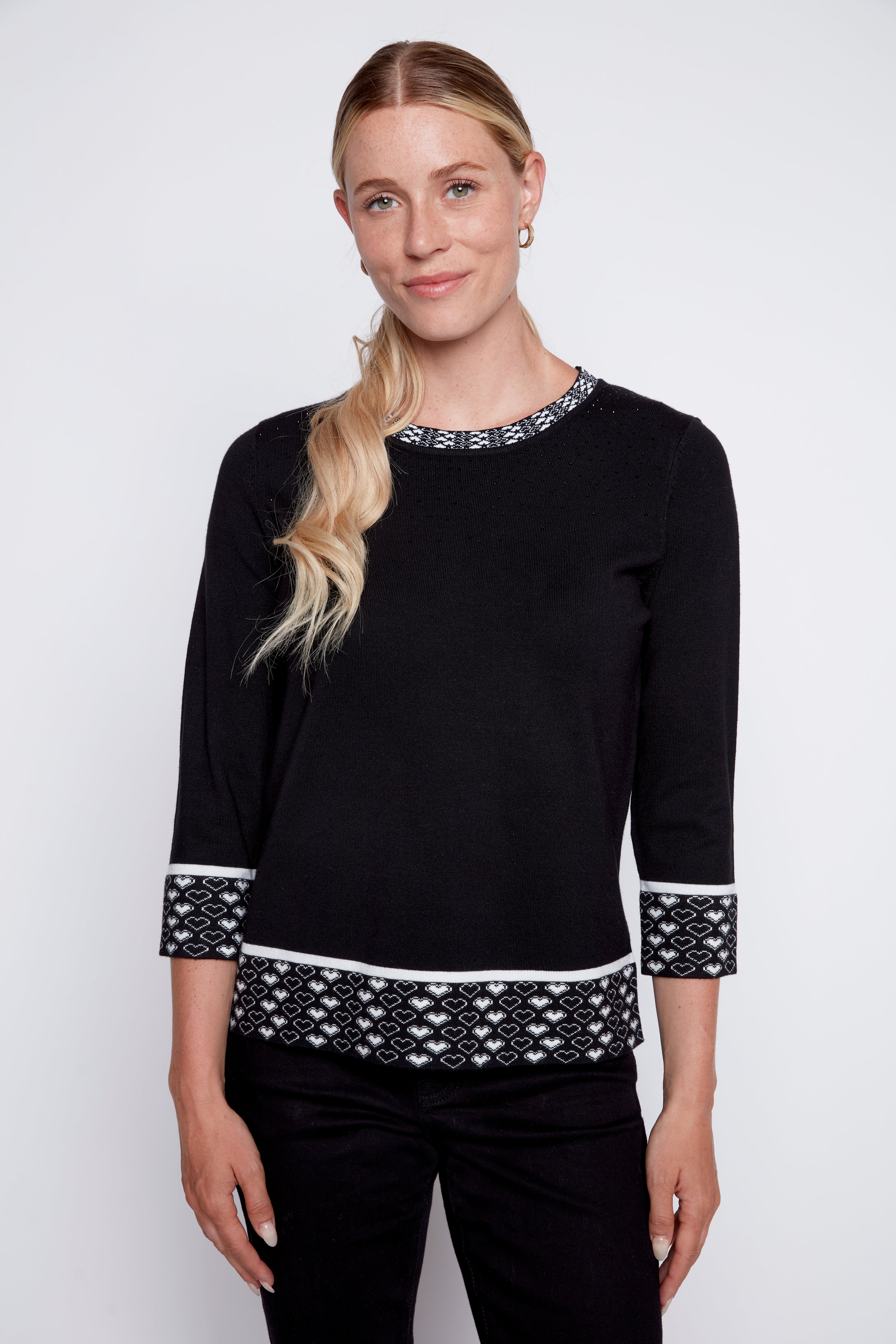 Heart border sweater