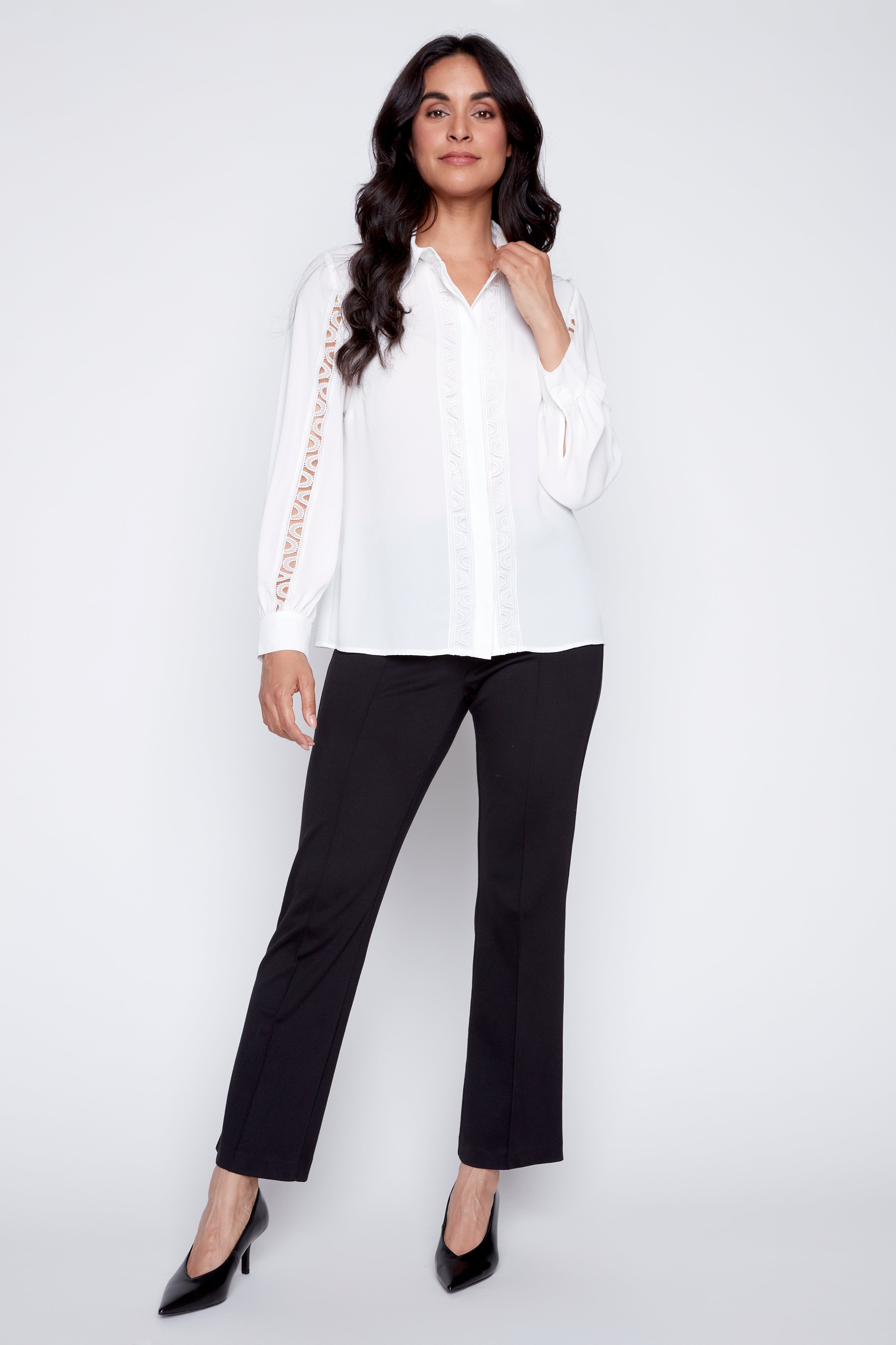 Crochet trim blouse