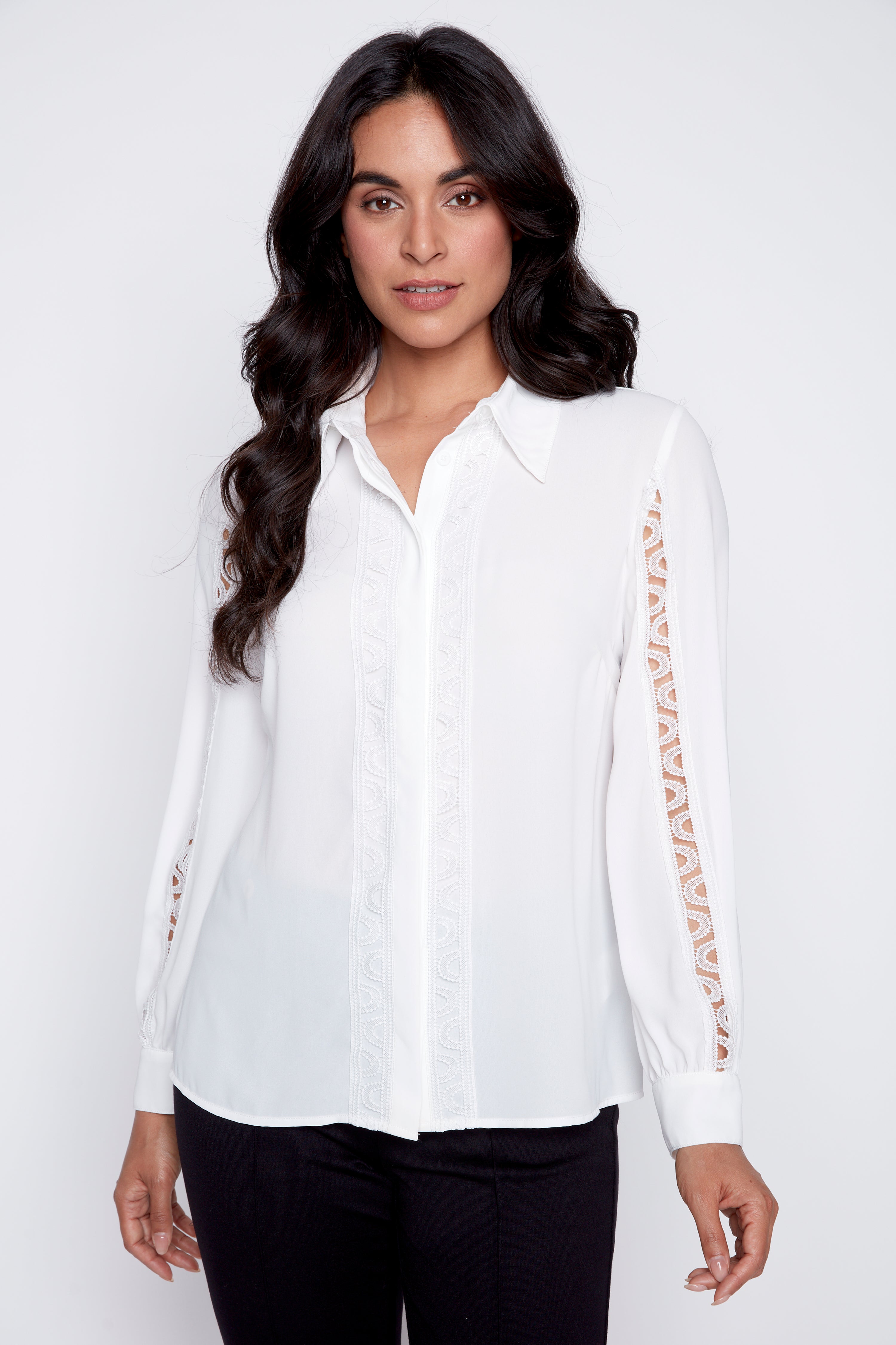 Crochet trim blouse