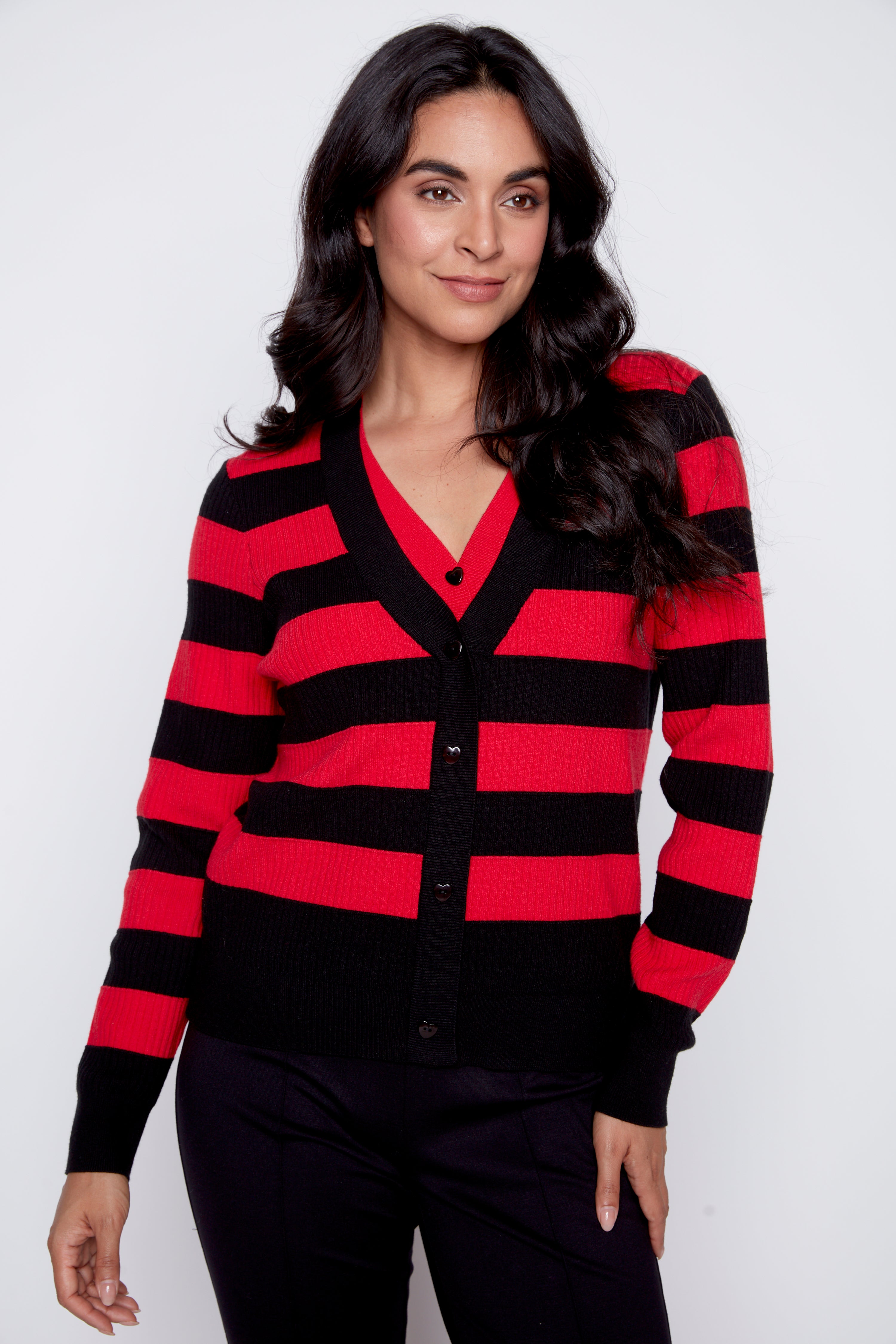 Stripe fooler cardigan