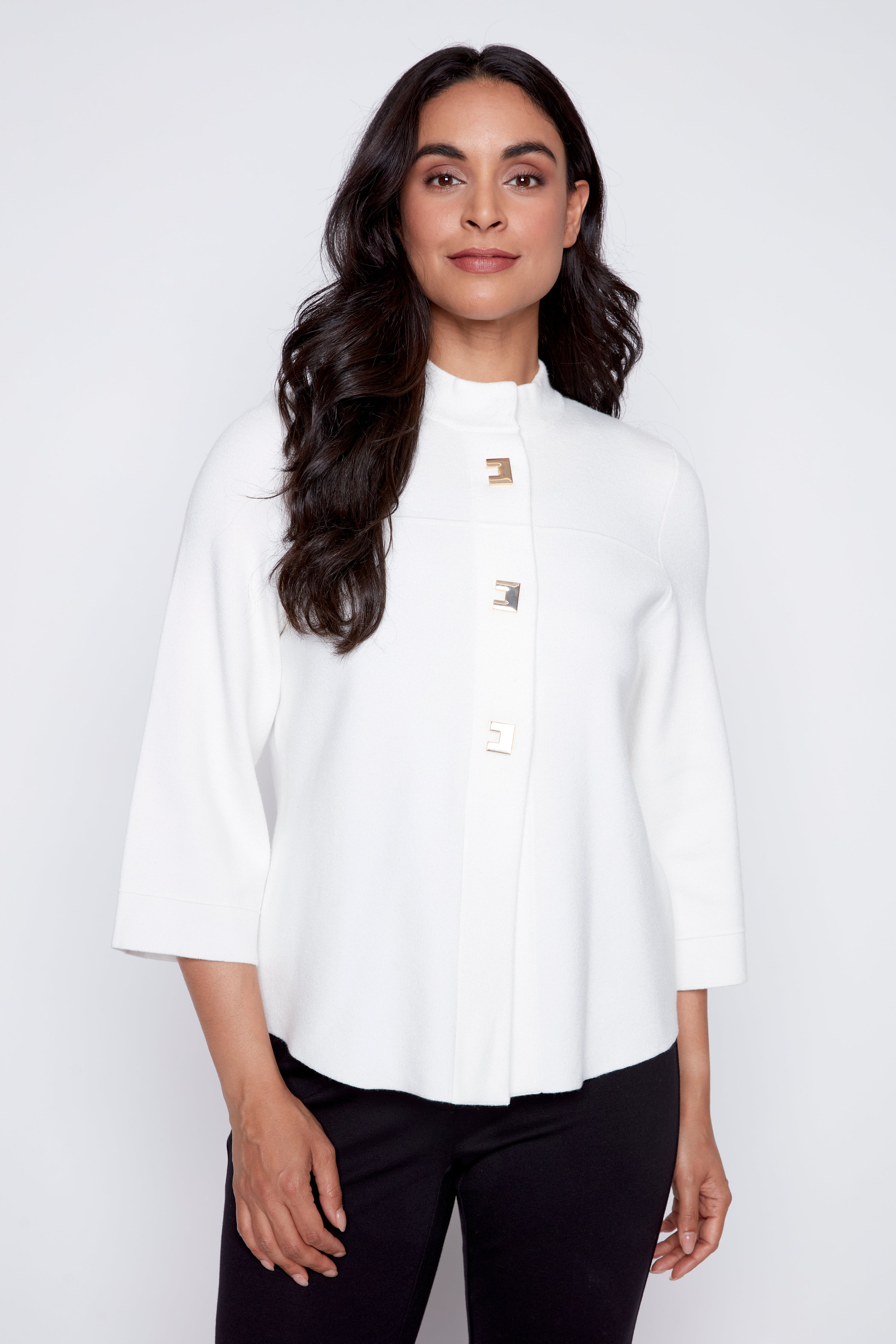 Solid knit cardigan