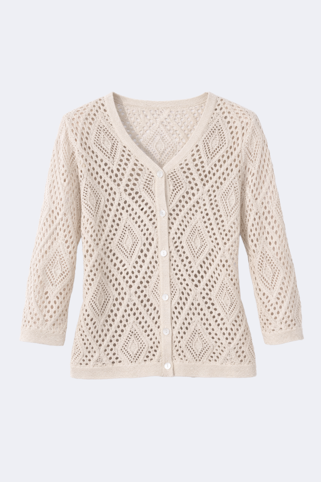 Crochet lurex cardigan