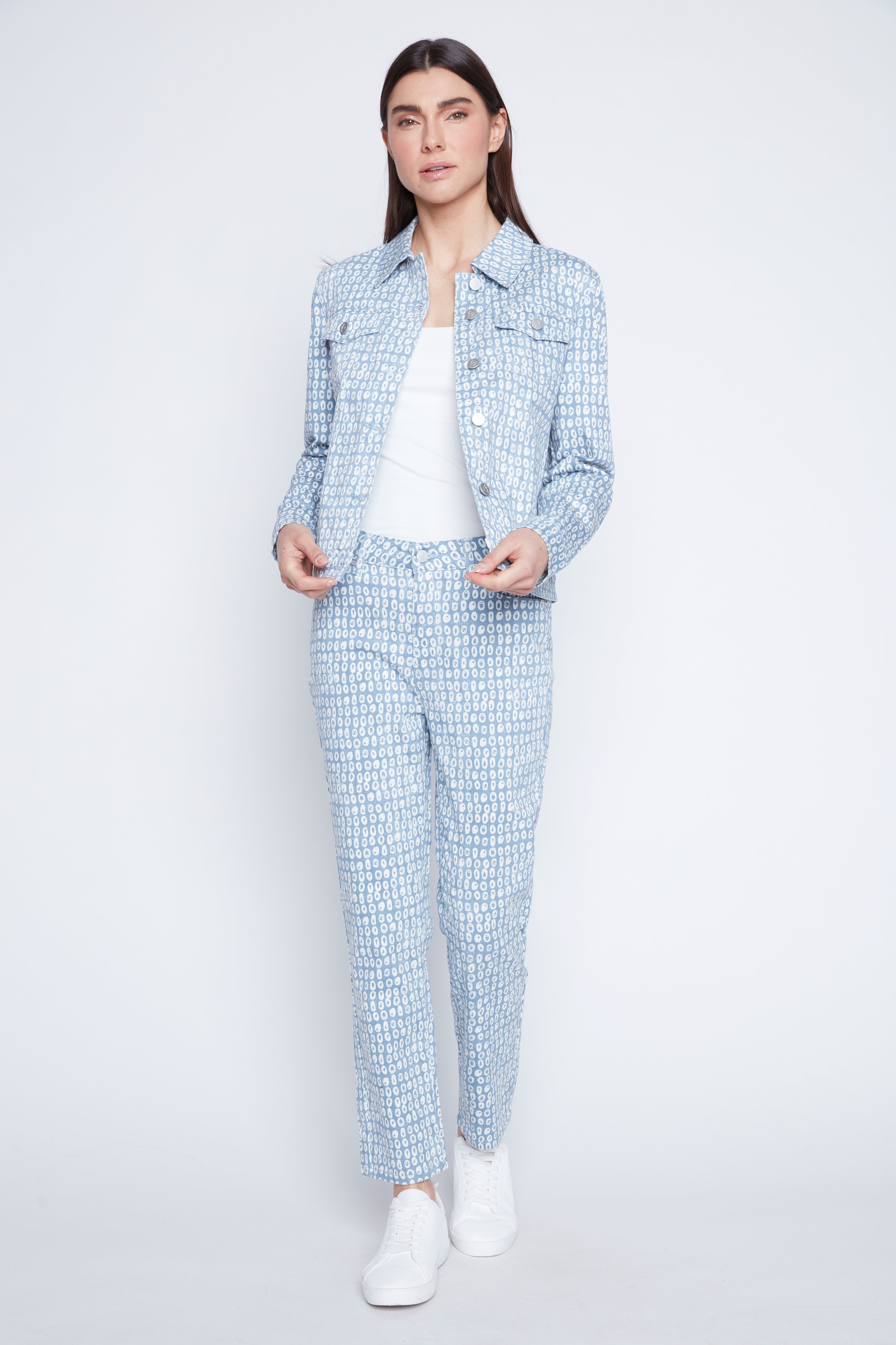 La veste en denim imprimée