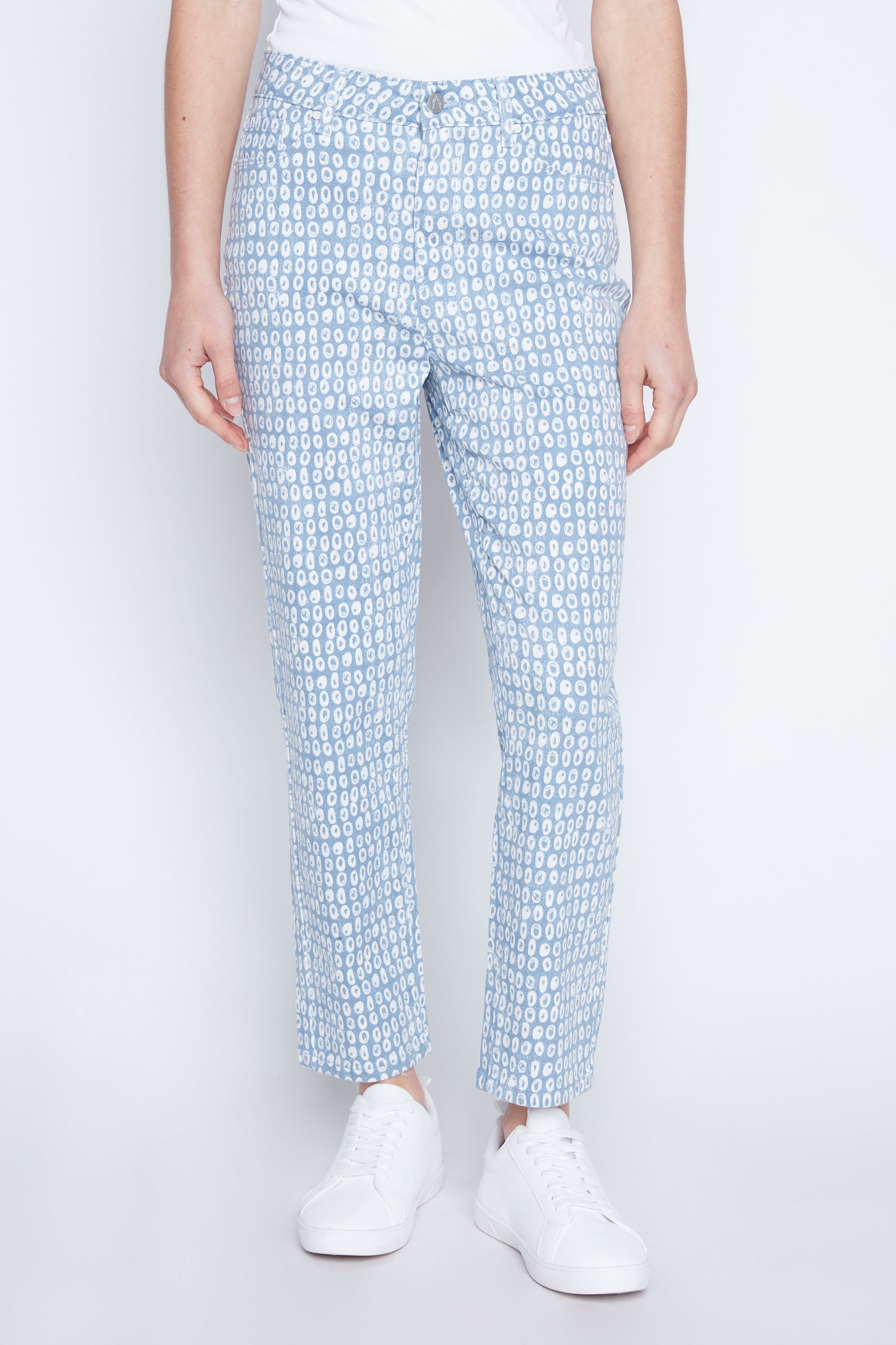 Slim leg floral jean