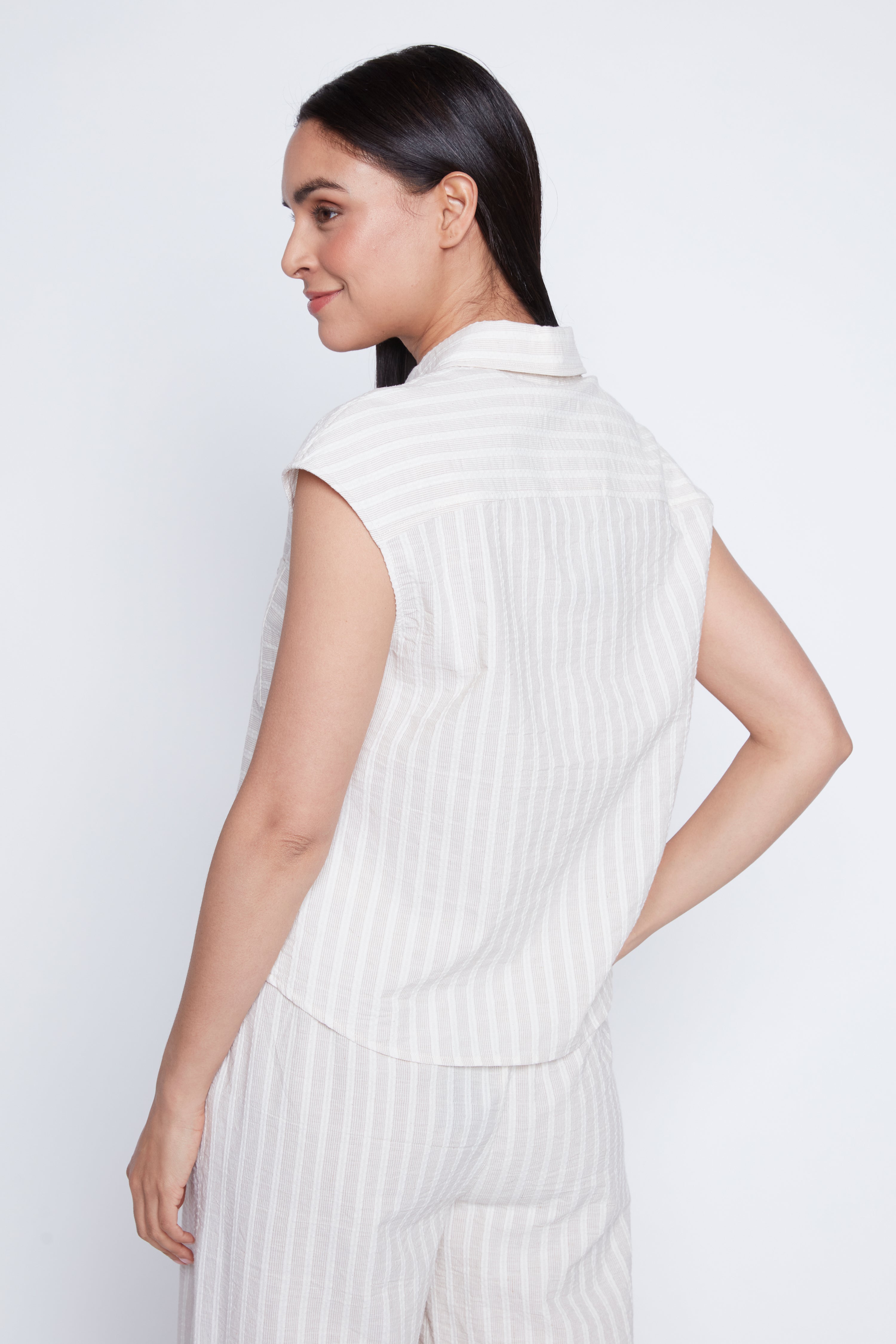 Stripe cotton blouse