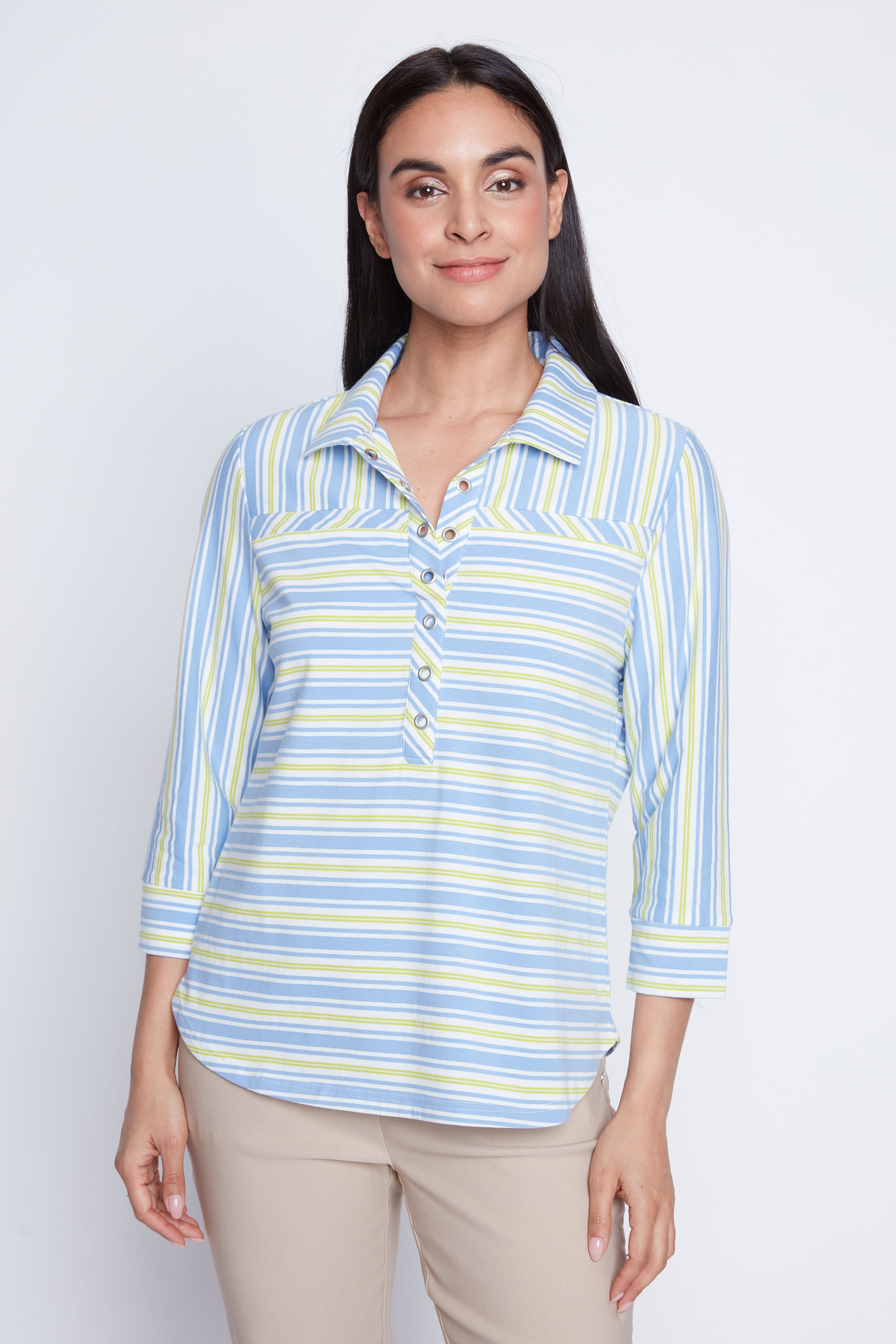 Stripe cotton t-shirt