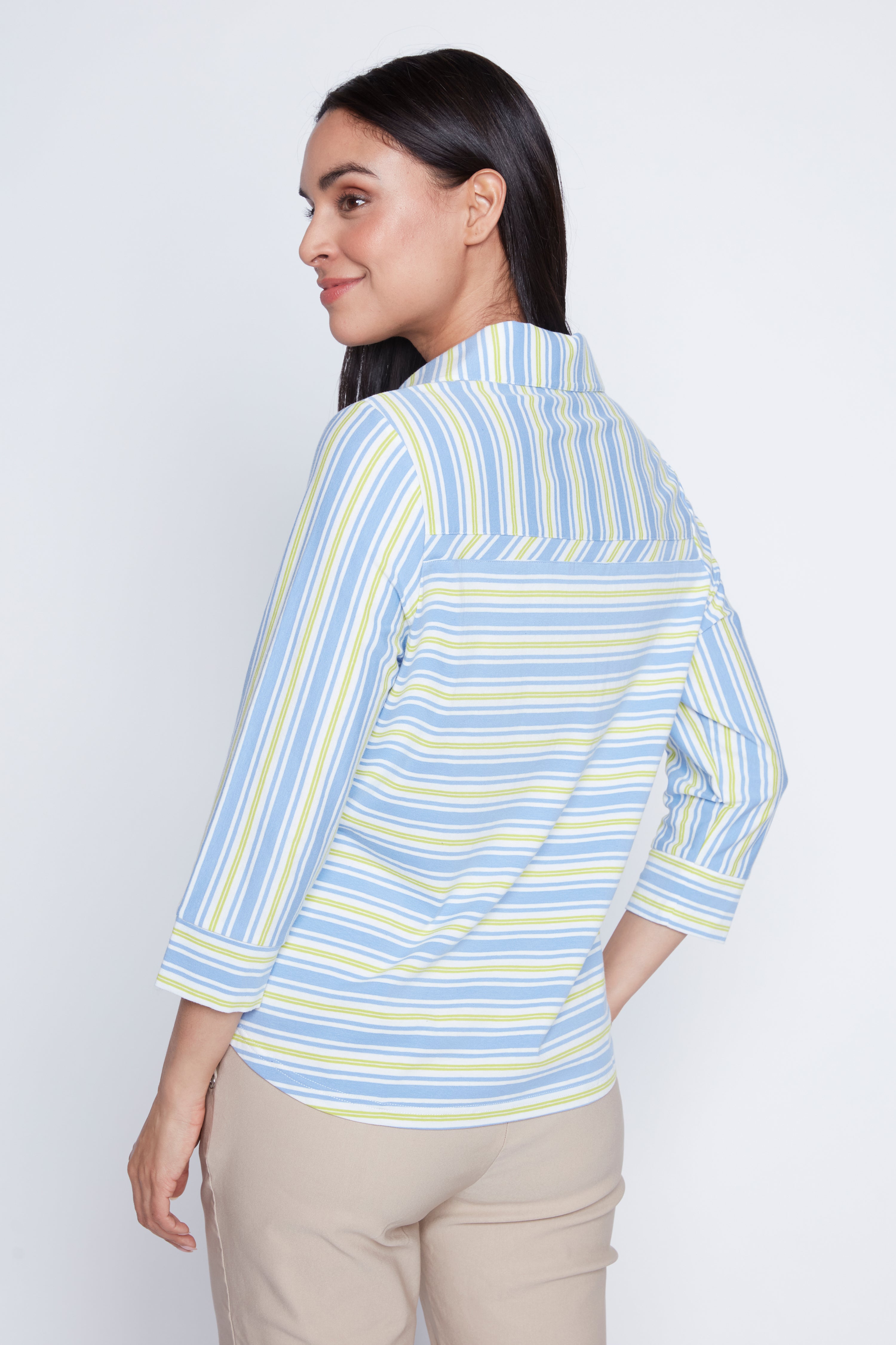 Stripe cotton t-shirt