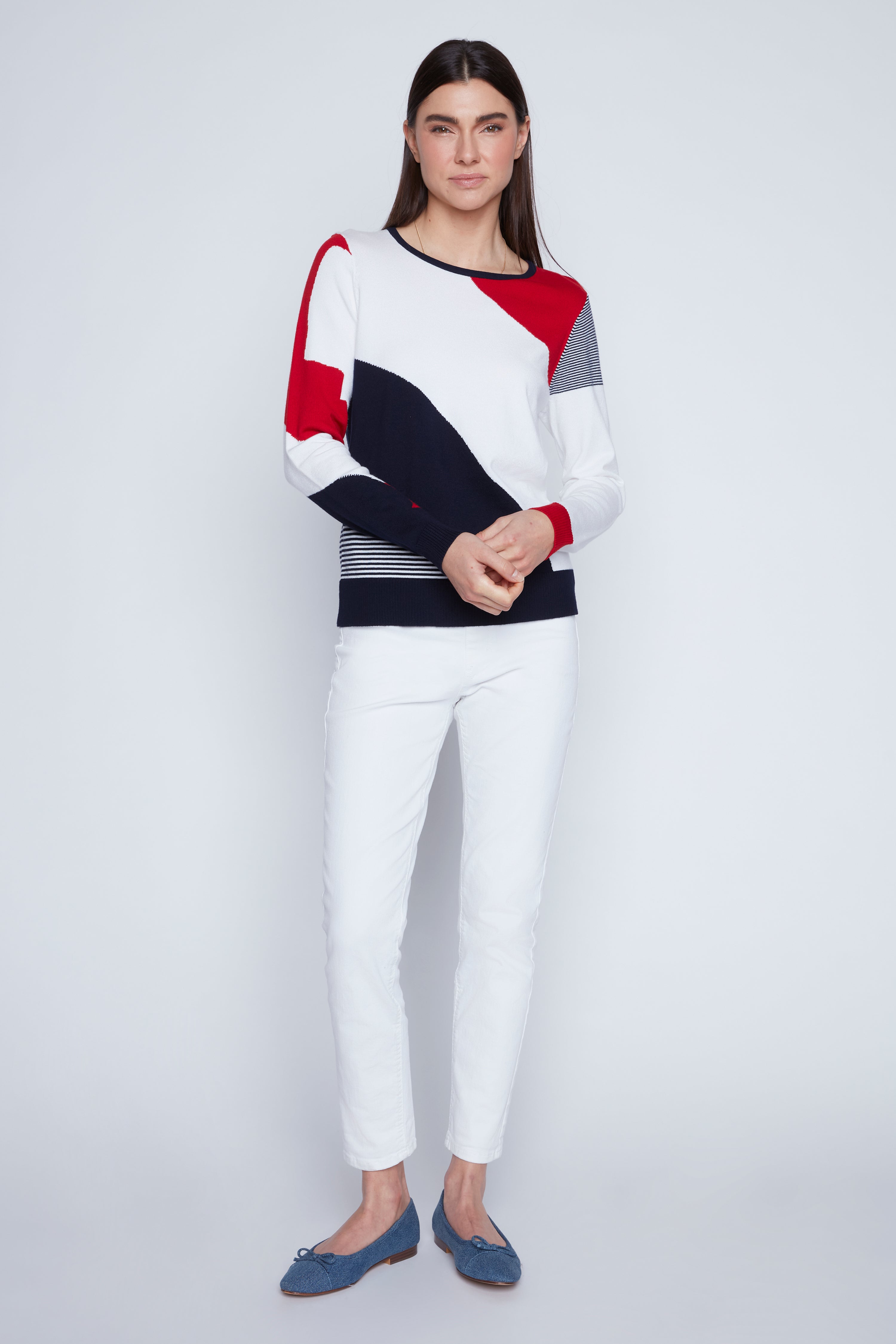 Color block nautical sweater