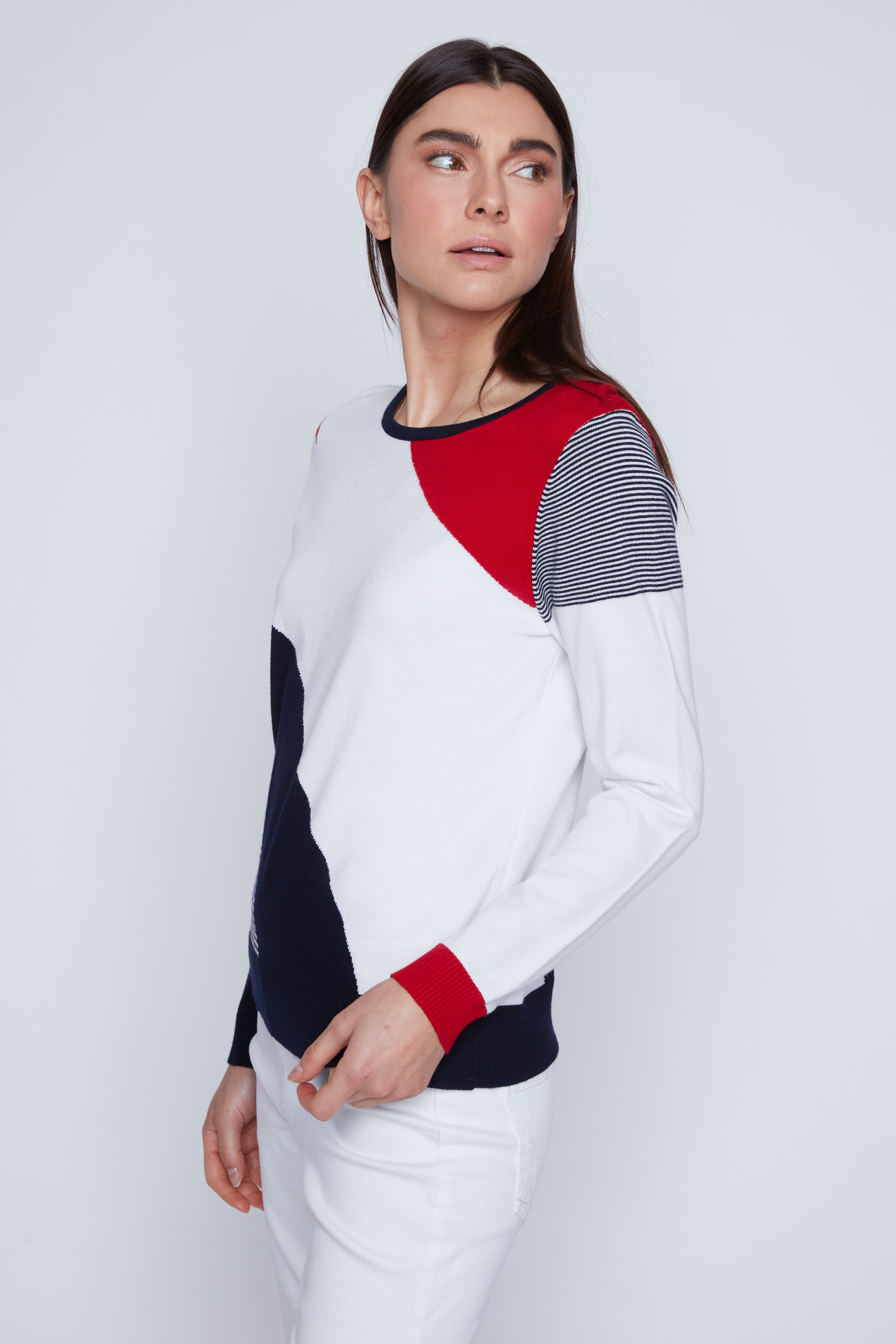 Color block nautical sweater