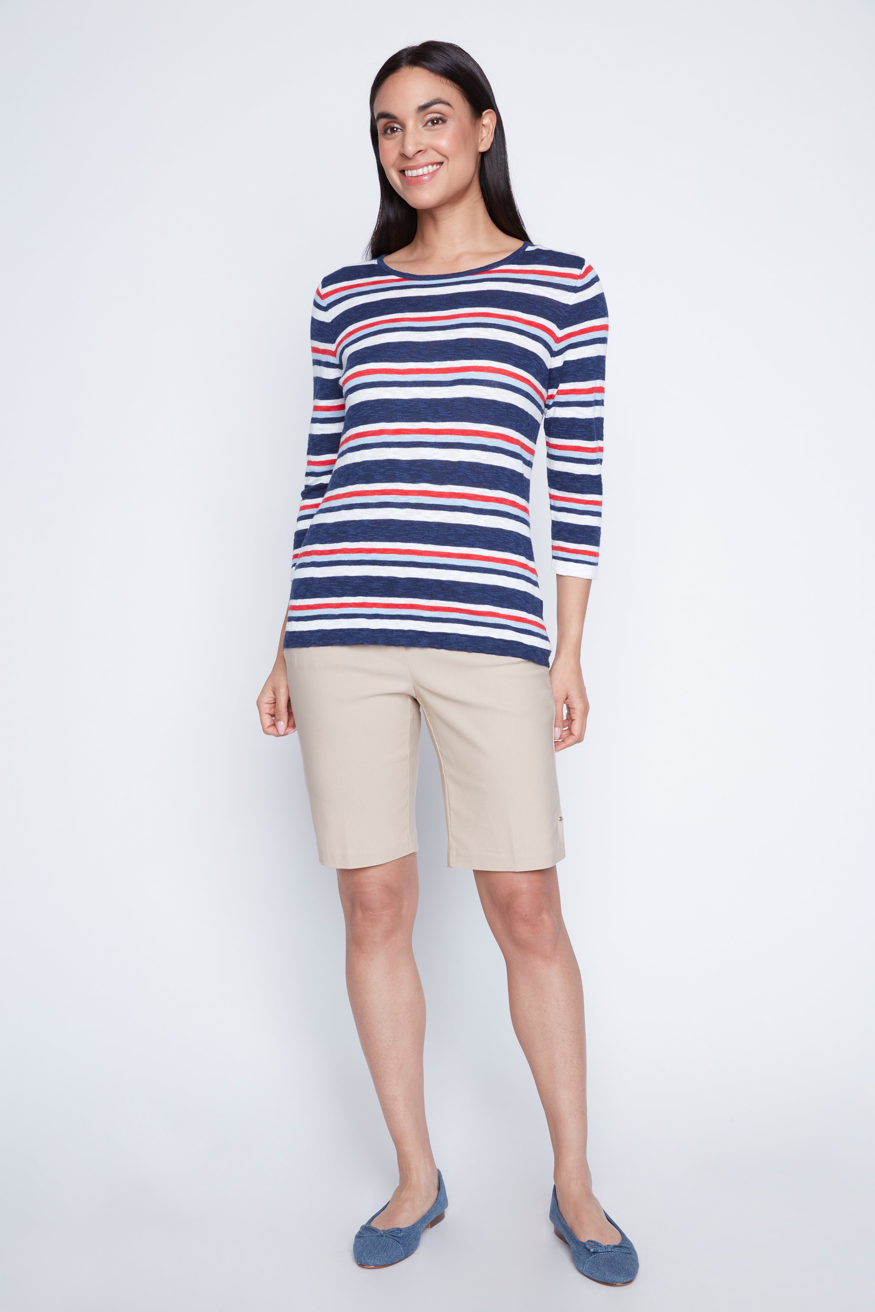 Multi stripe cotton sweater