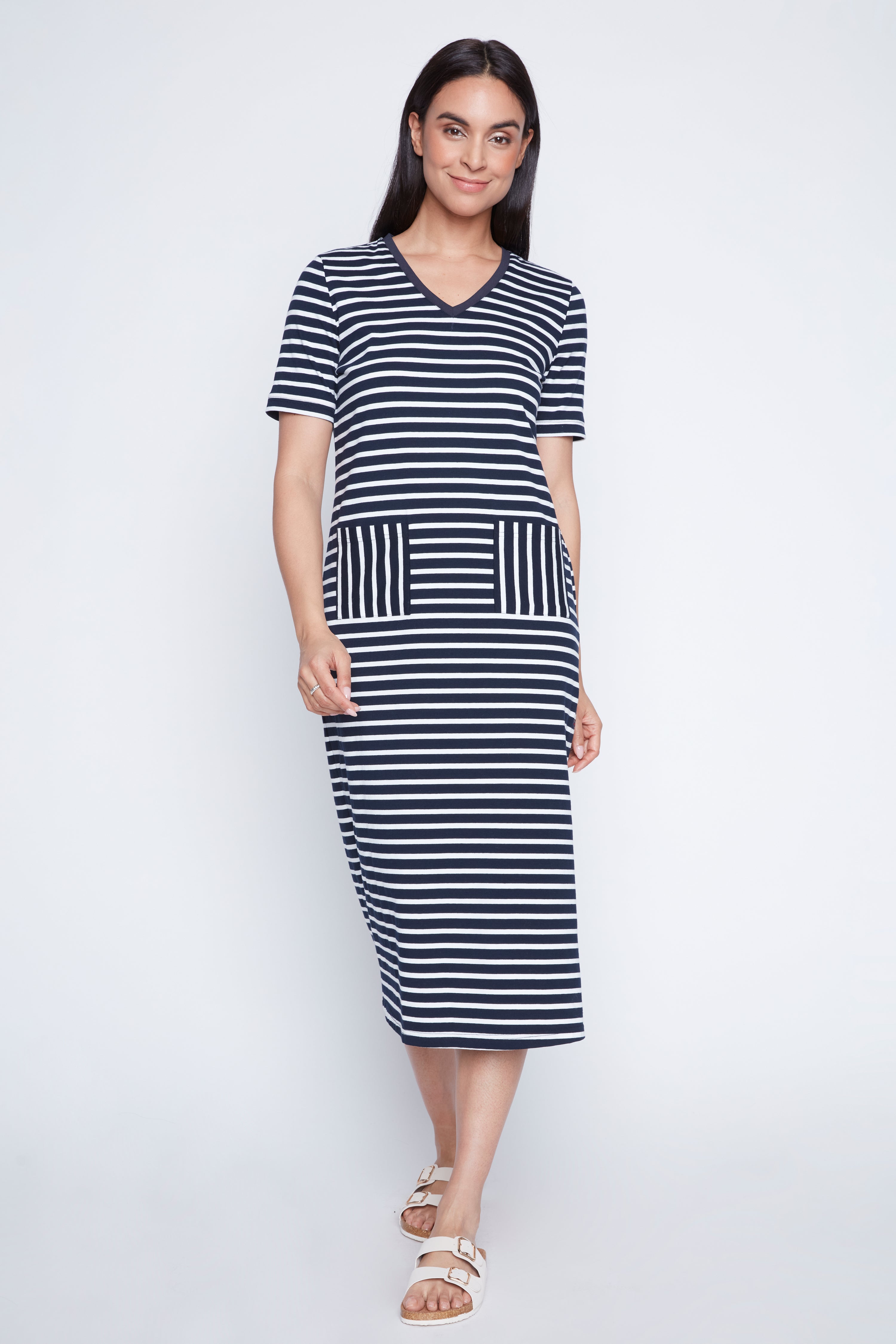 Striped cotton dress