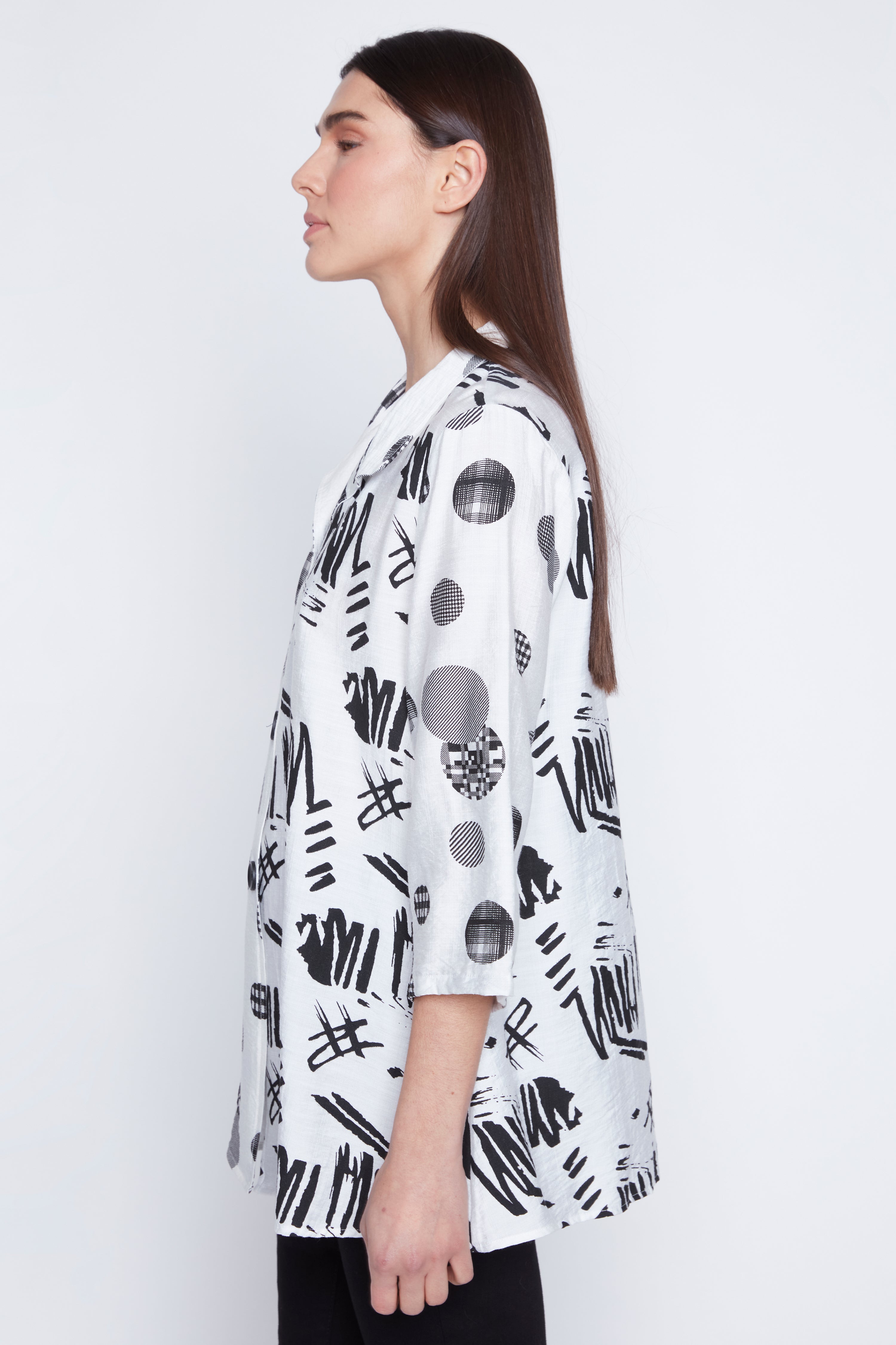 La blouse imprimée coupe trapèze