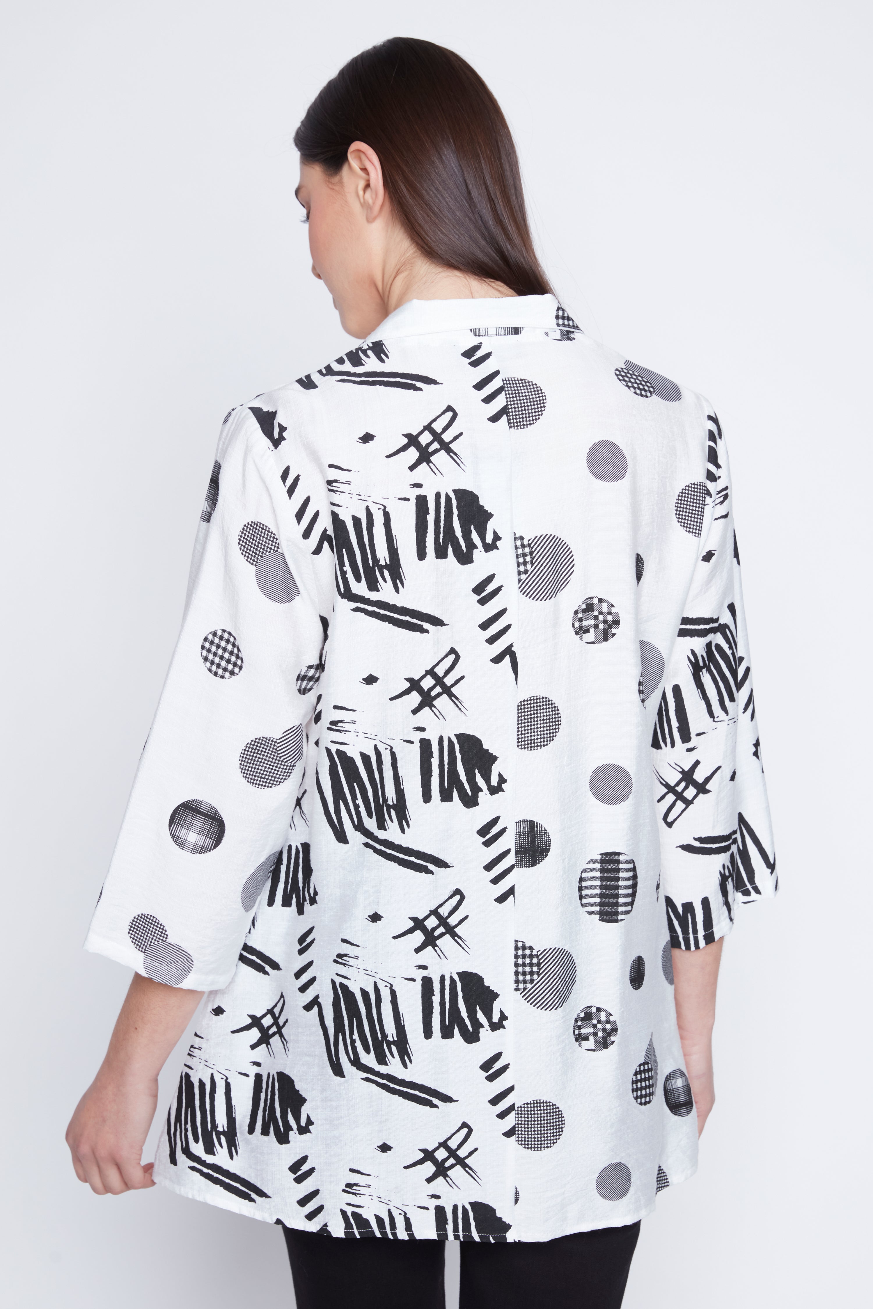 La blouse imprimée coupe trapèze