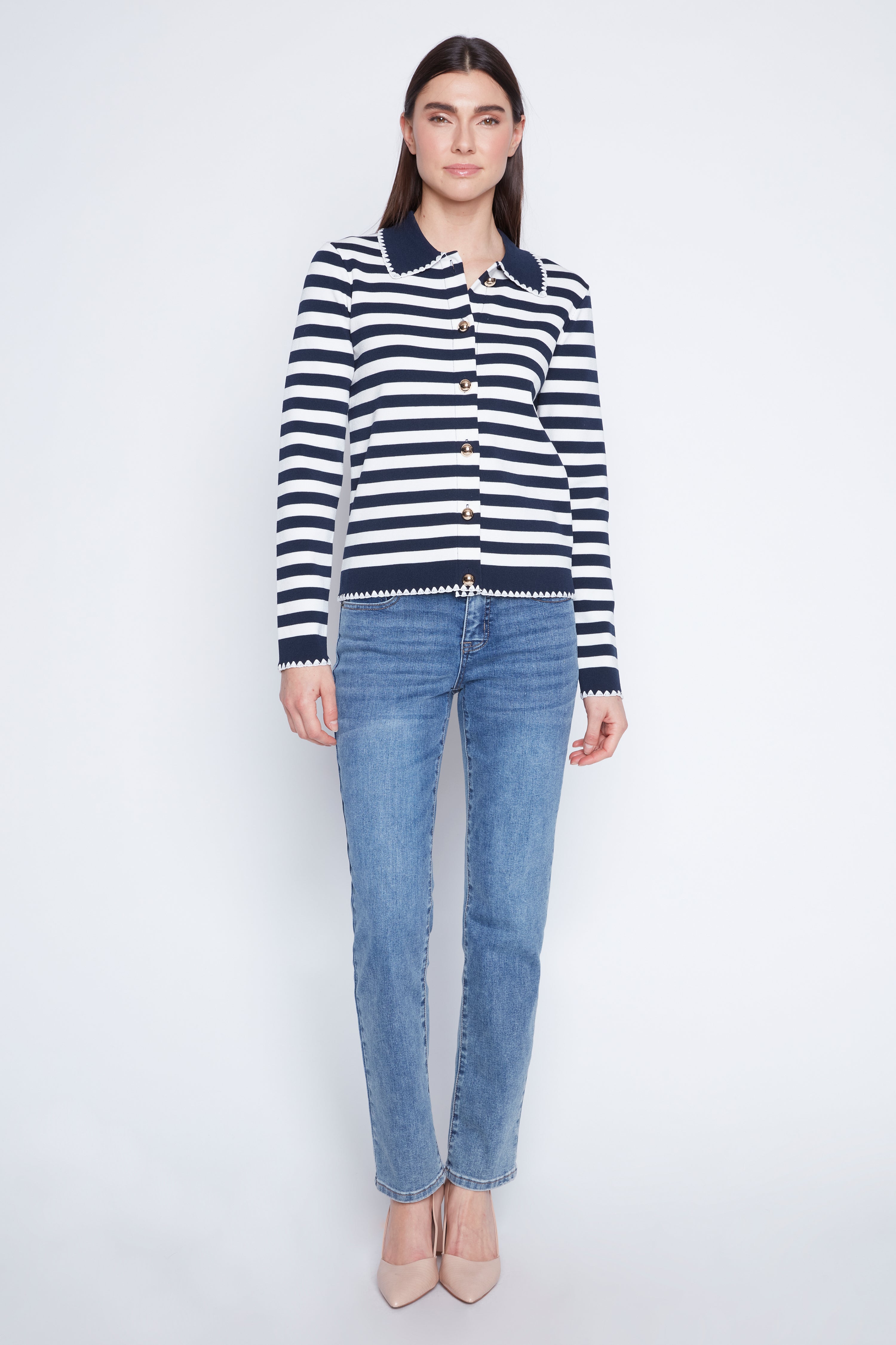 Stripe sweater cardigan