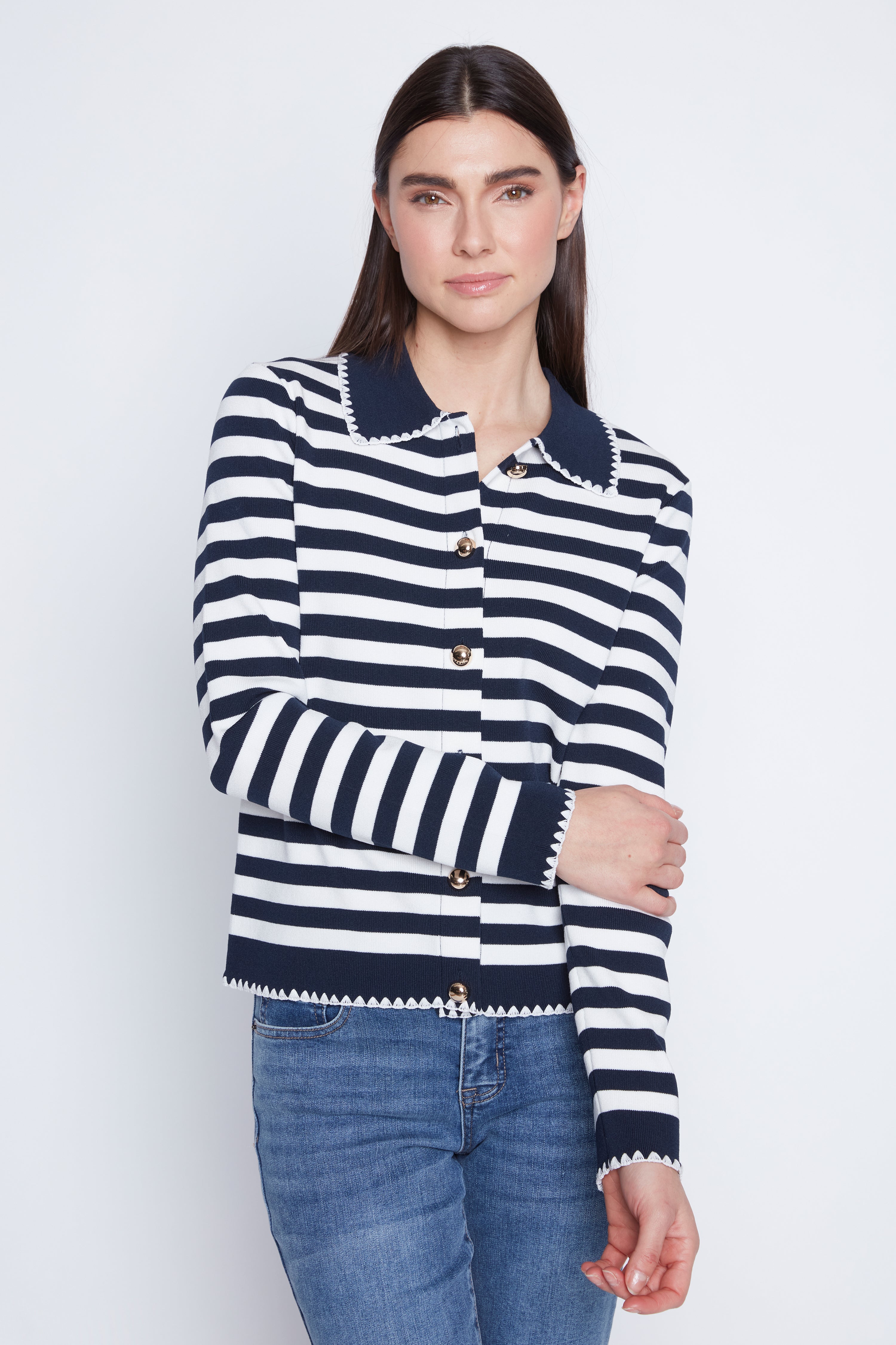 Stripe sweater cardigan