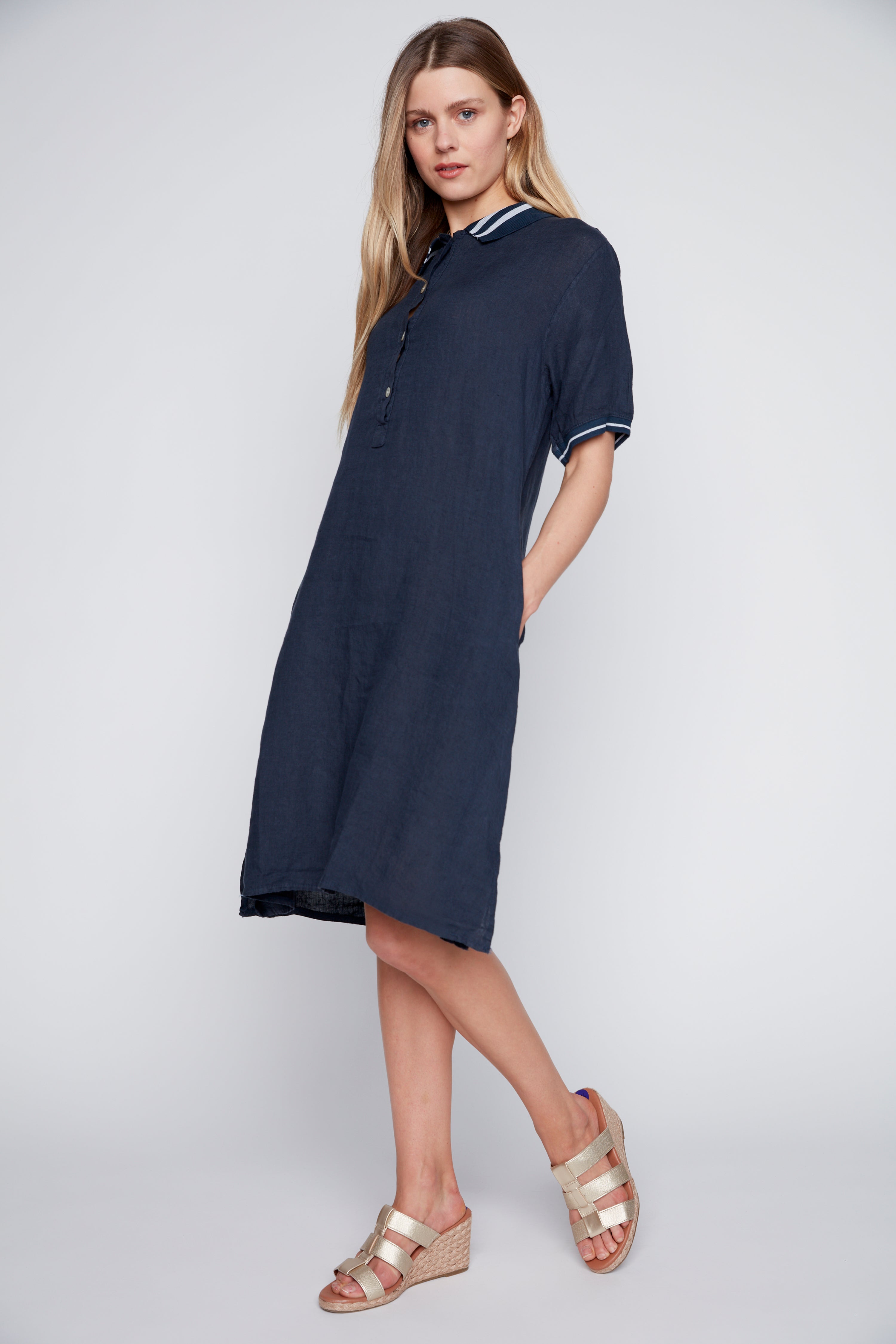 Linen polo dress