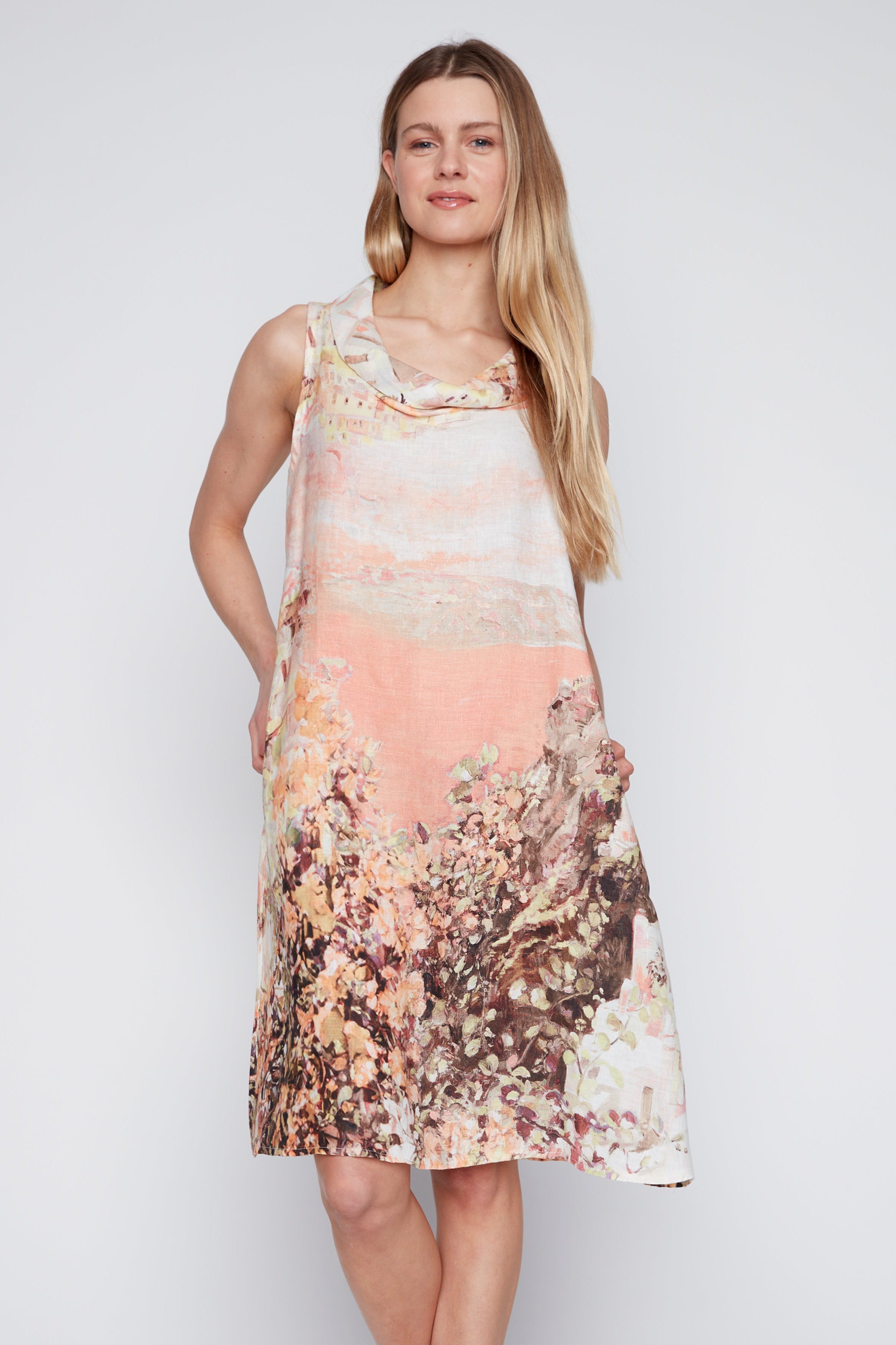 Floral linen dress