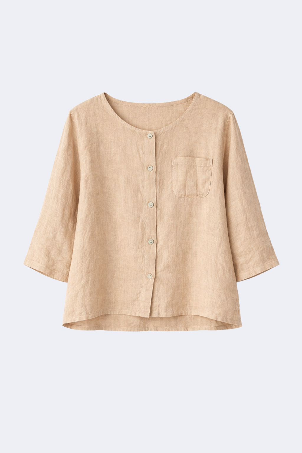 Button front linen blouse