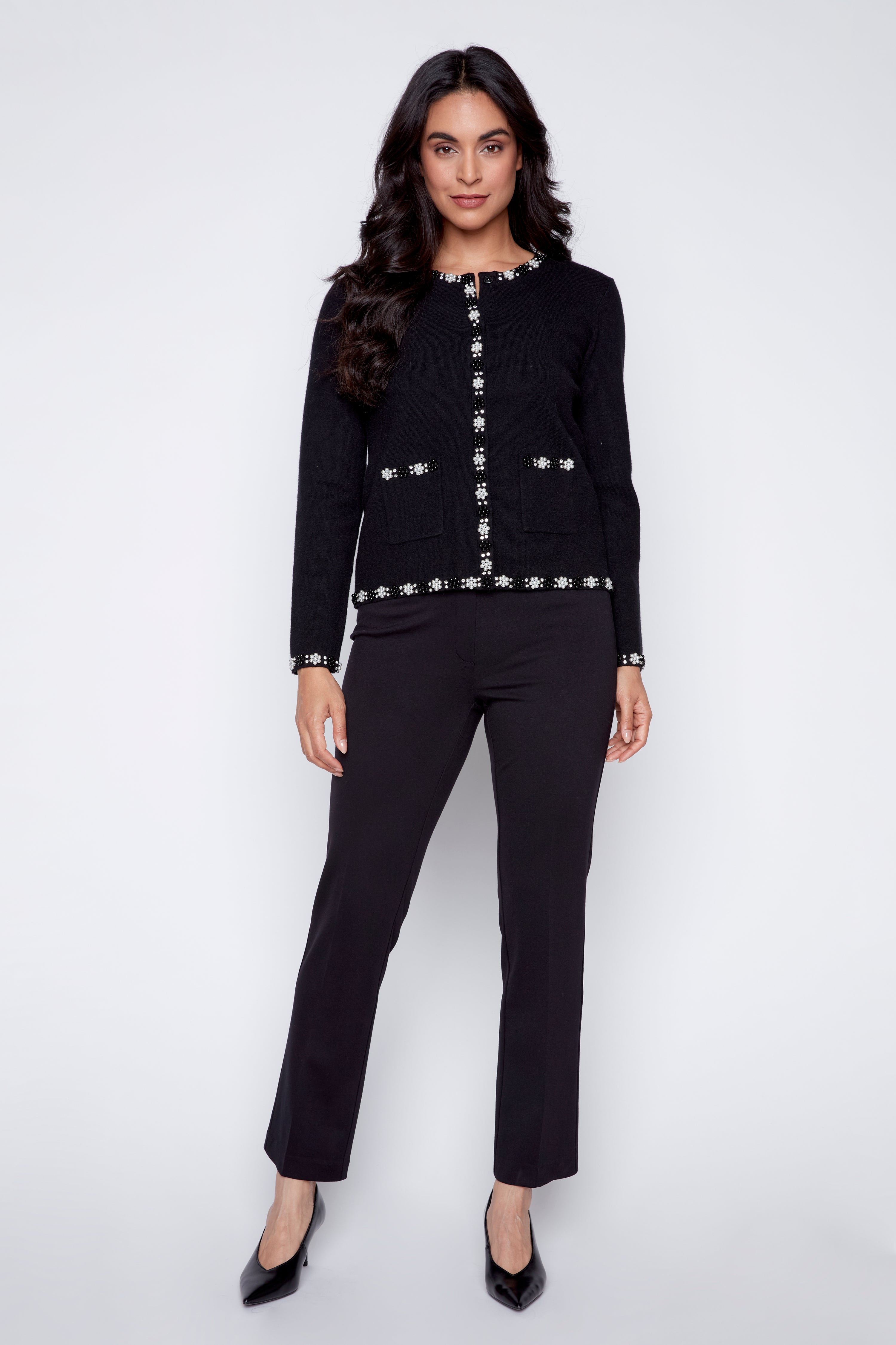Pearl trim cardigan