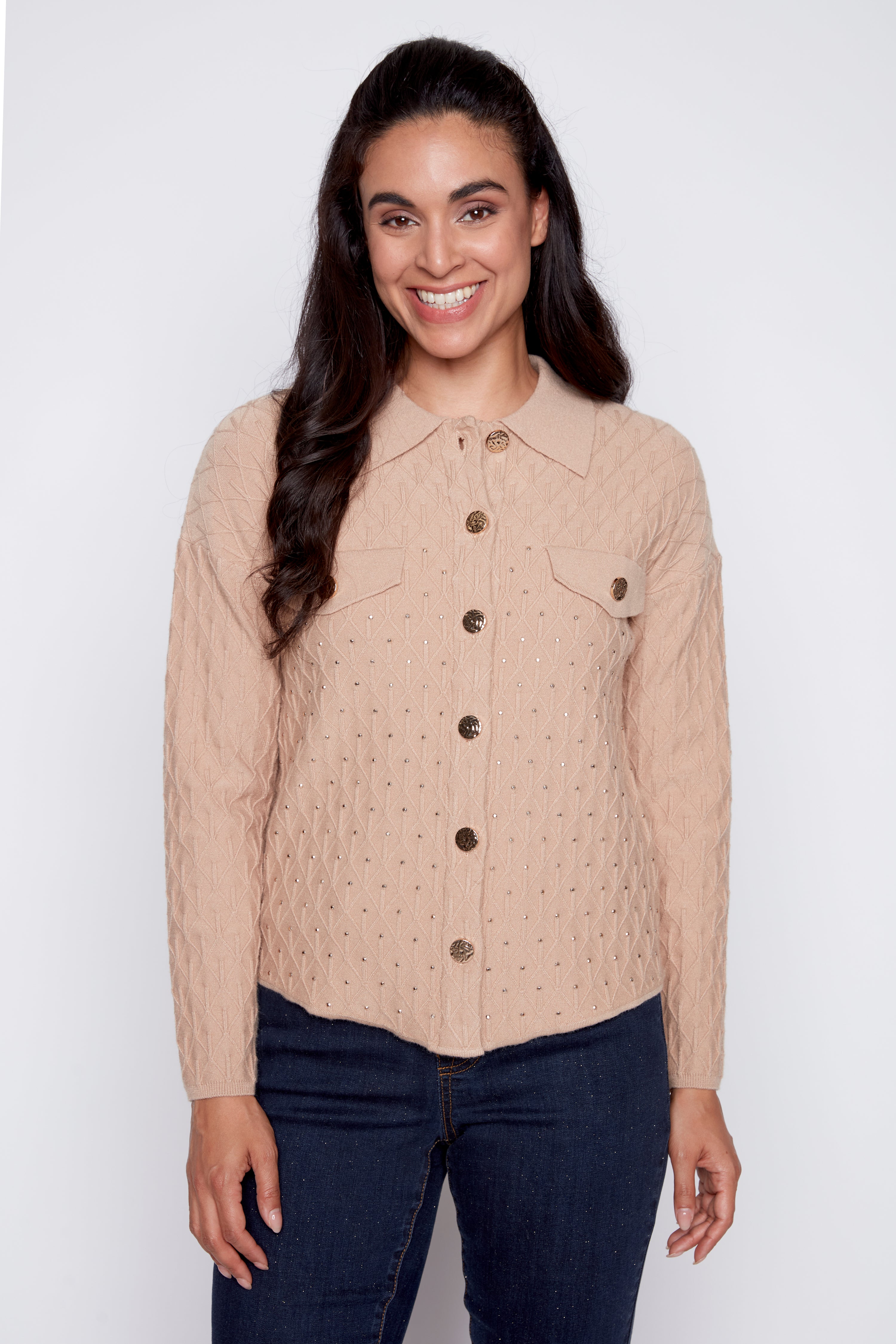 Embossed shacket