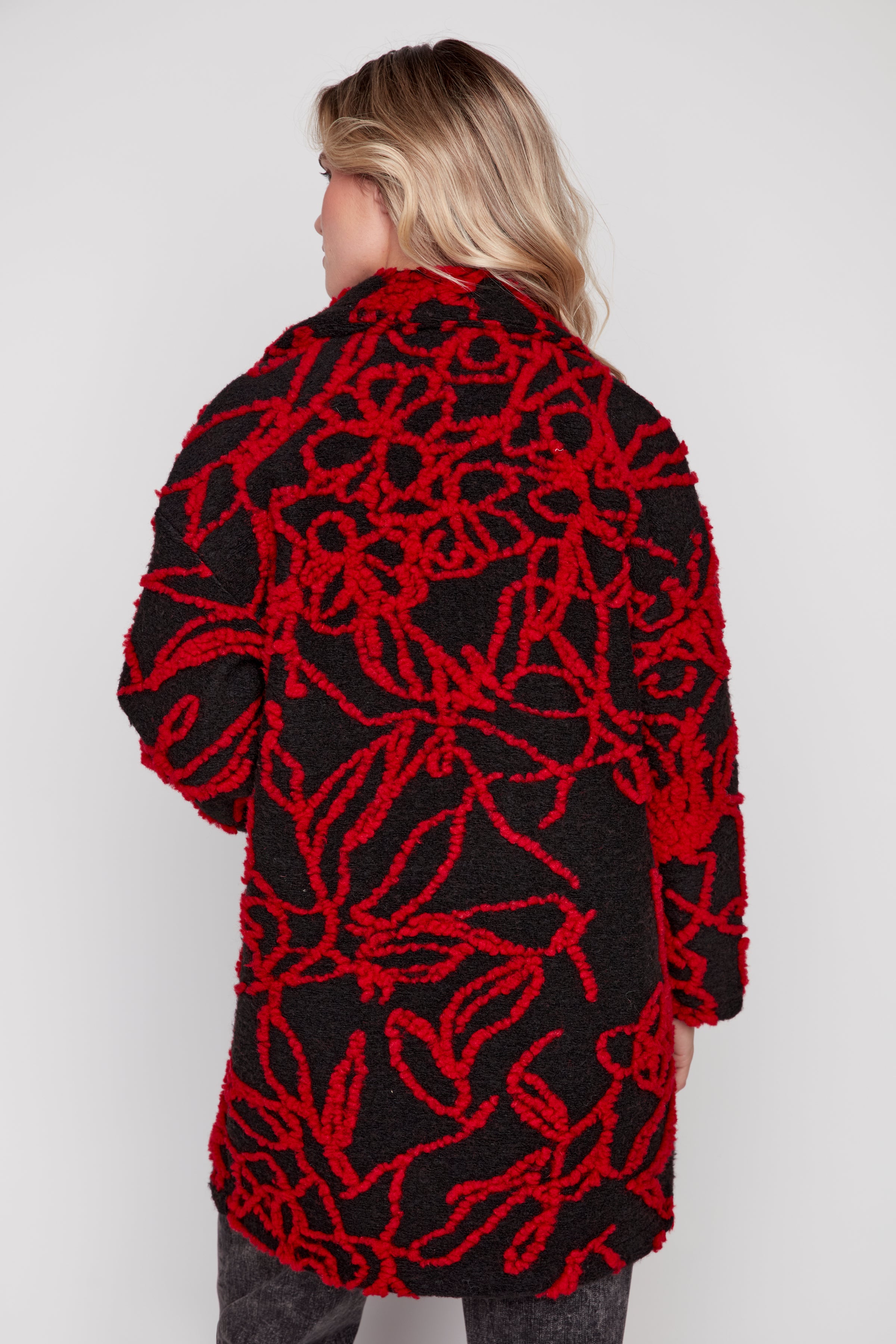 Embroidered boiled wool jacket