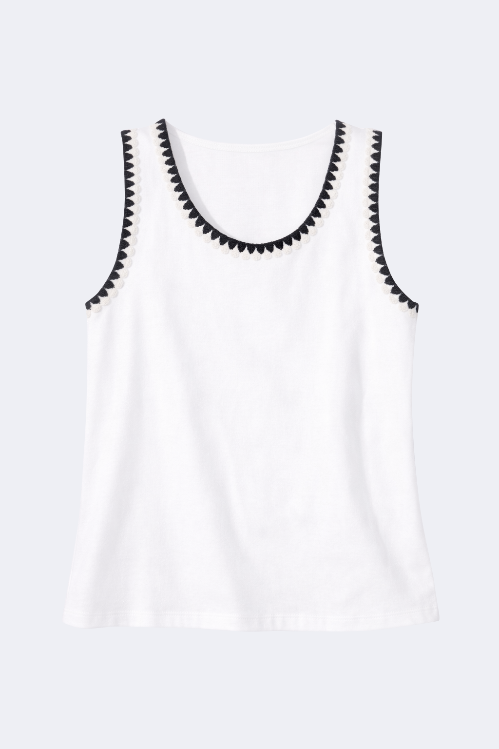 Crochet trim rib top