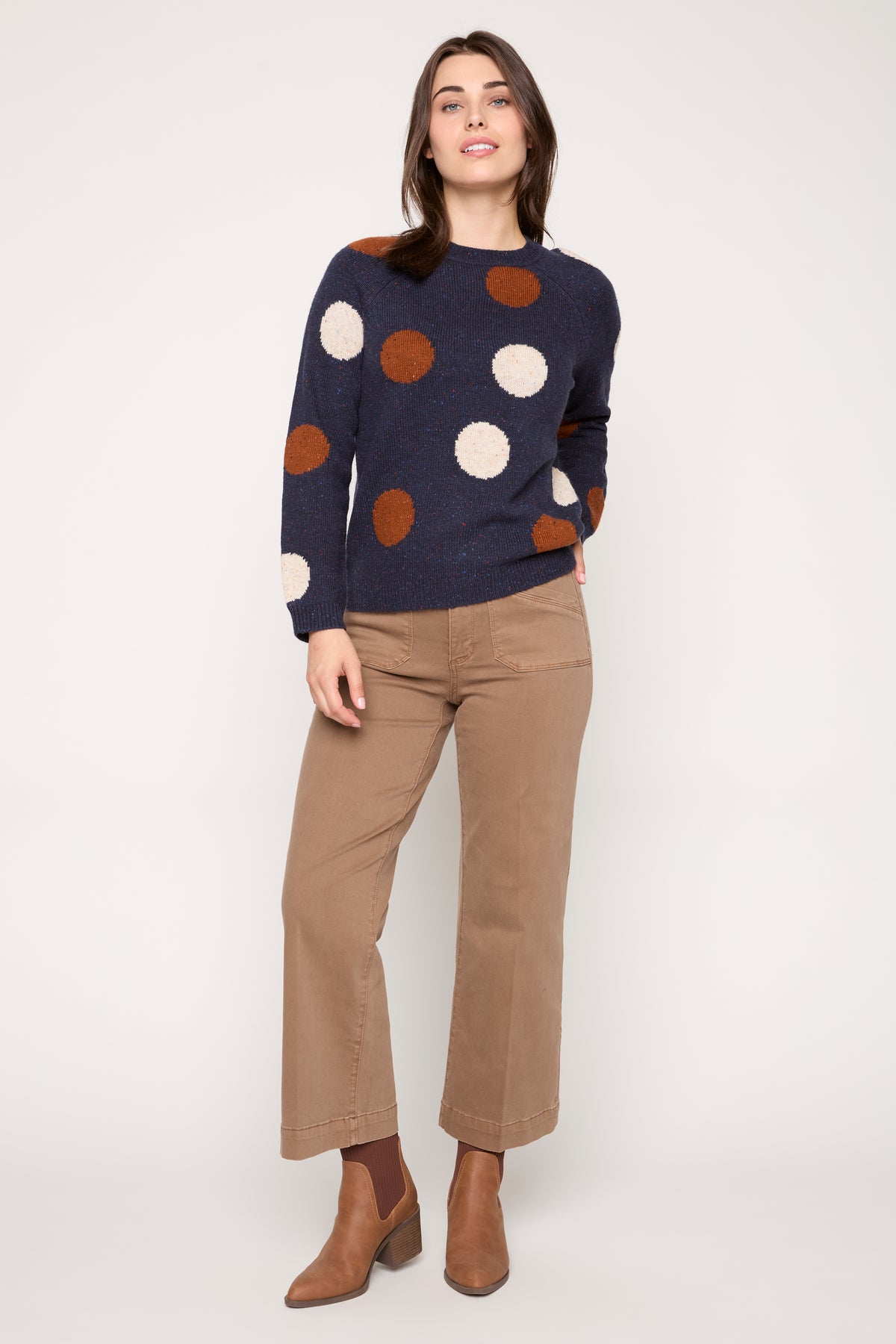 Polka Dot Speckled Knit Sweater