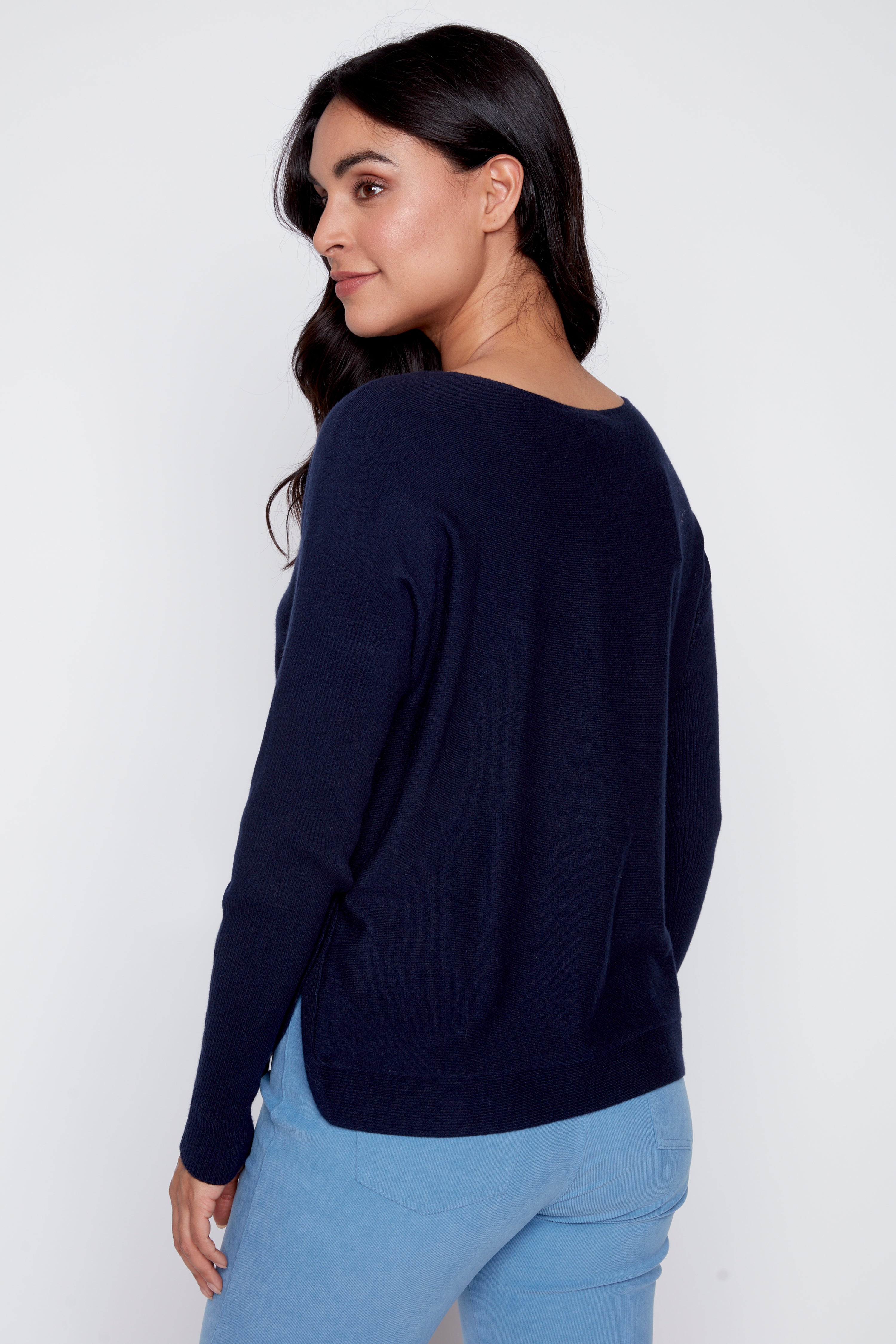 Side button sweater