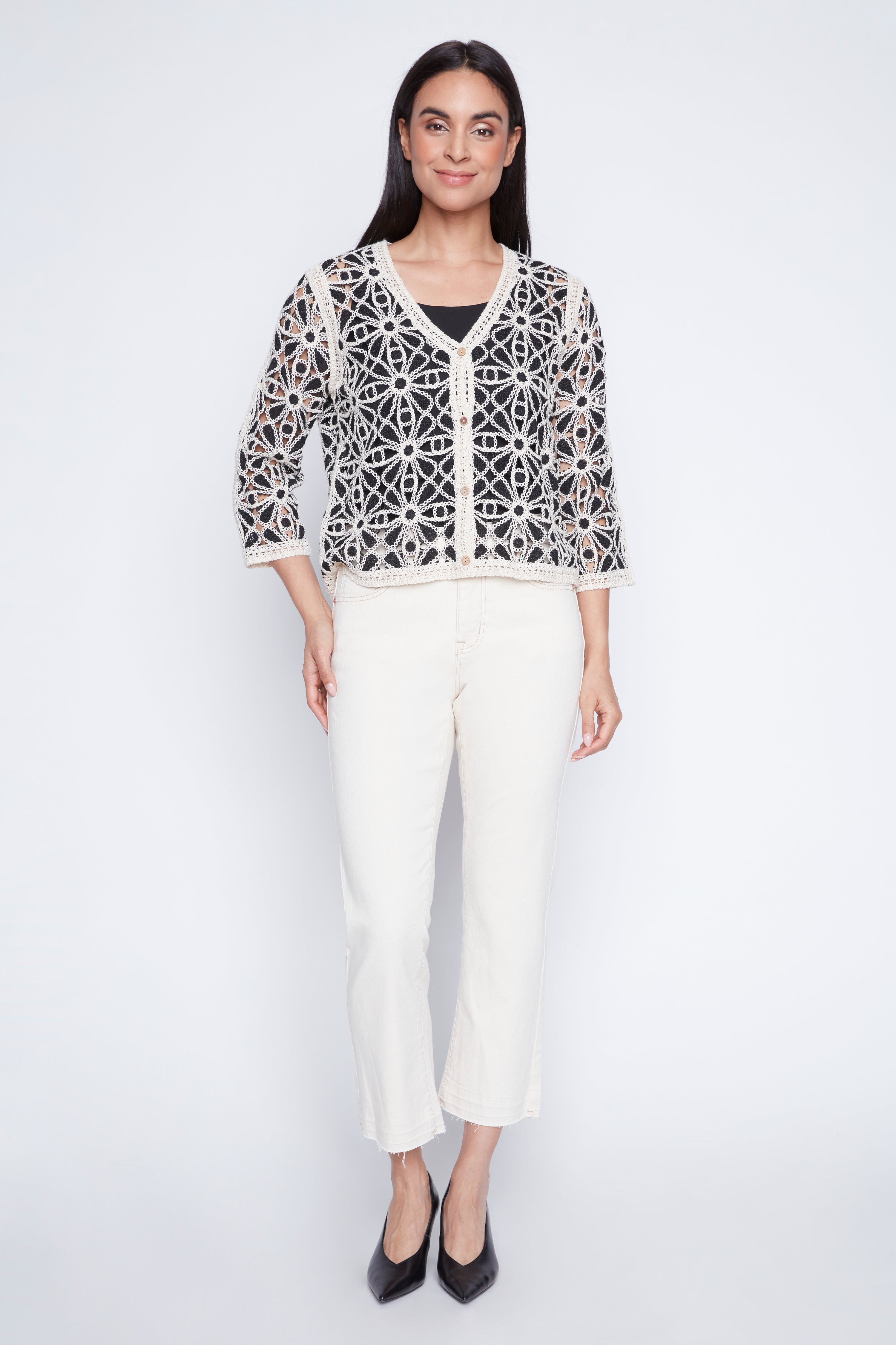 Two tone crochet cardigan