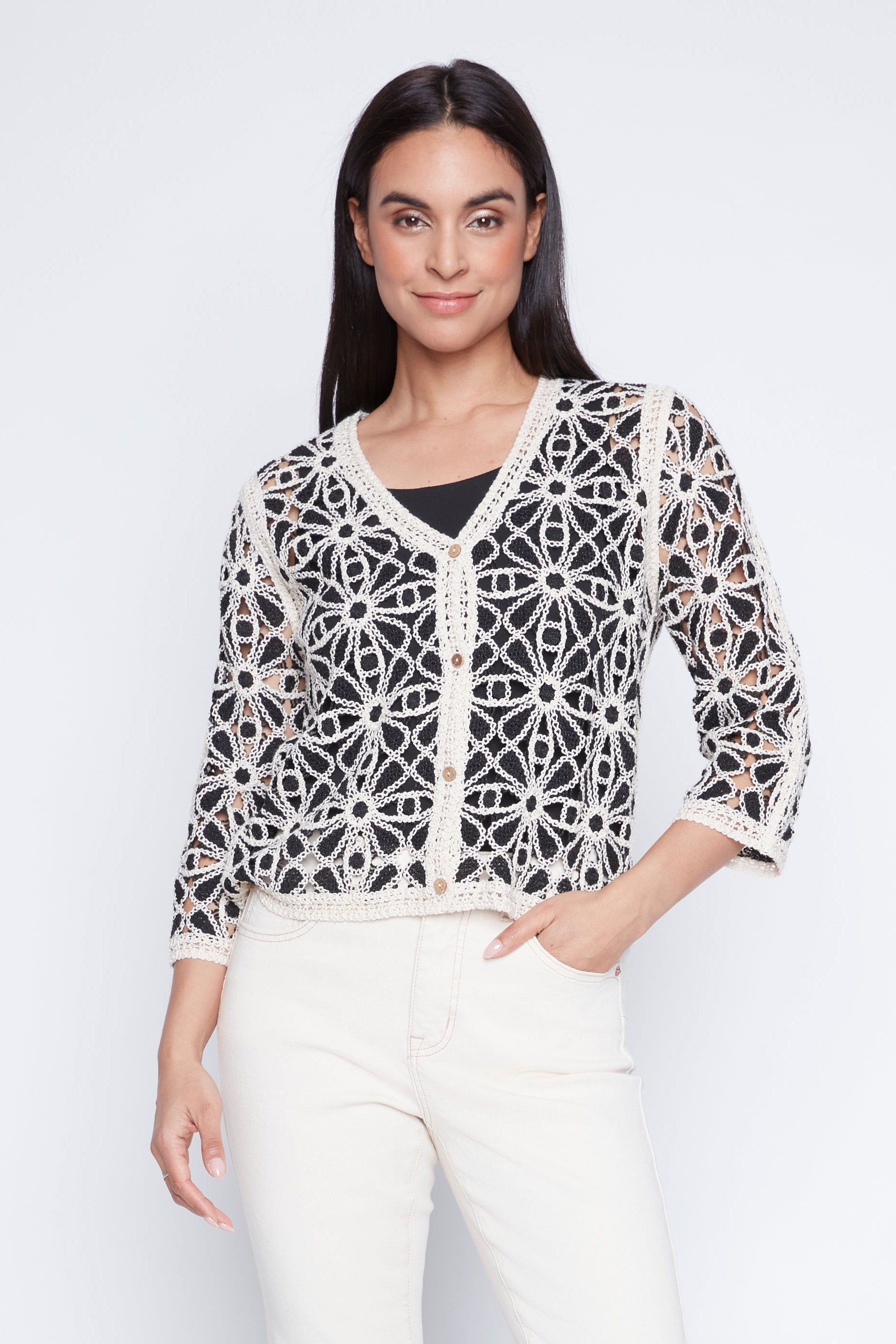 Two tone crochet cardigan