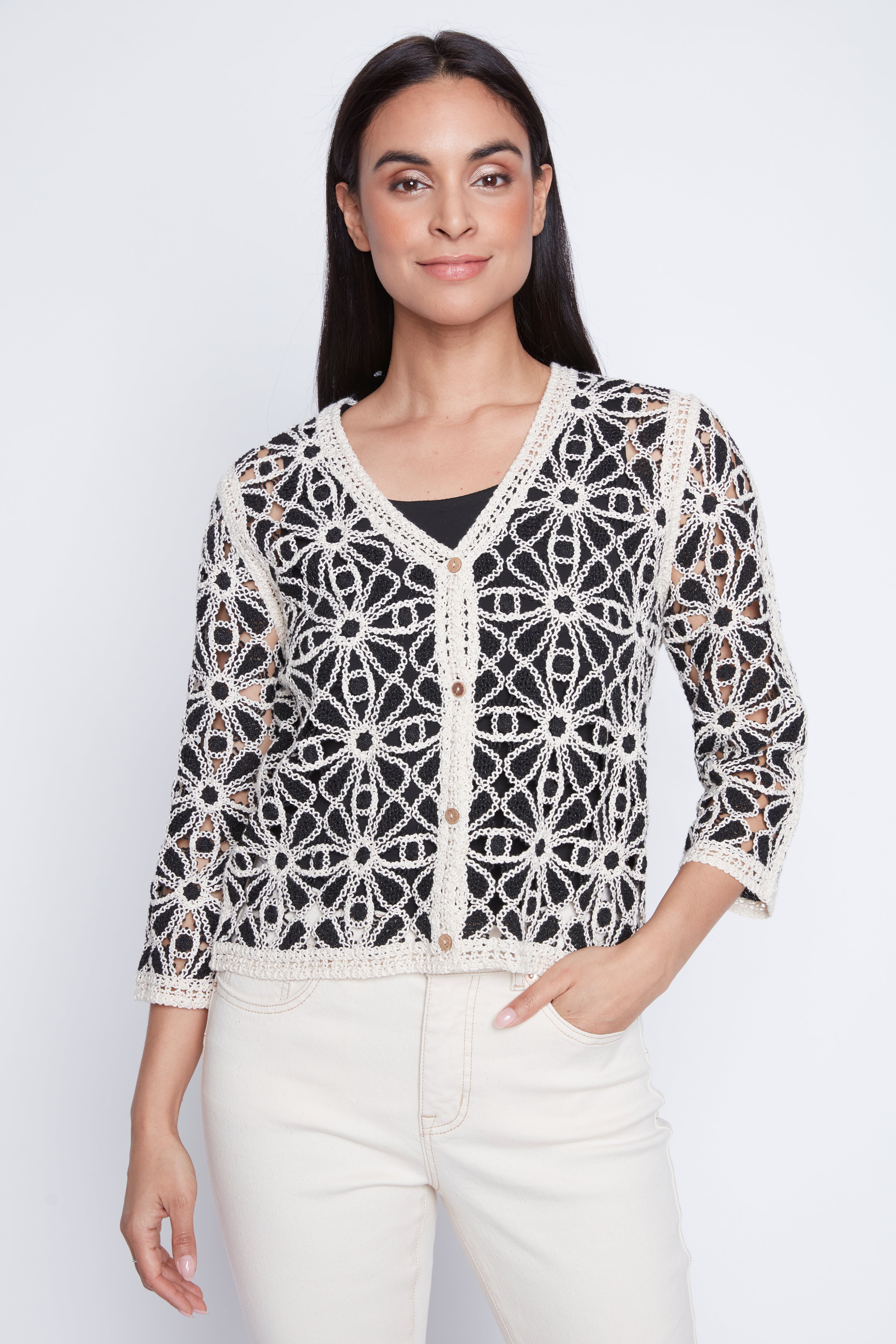 Two tone crochet cardigan