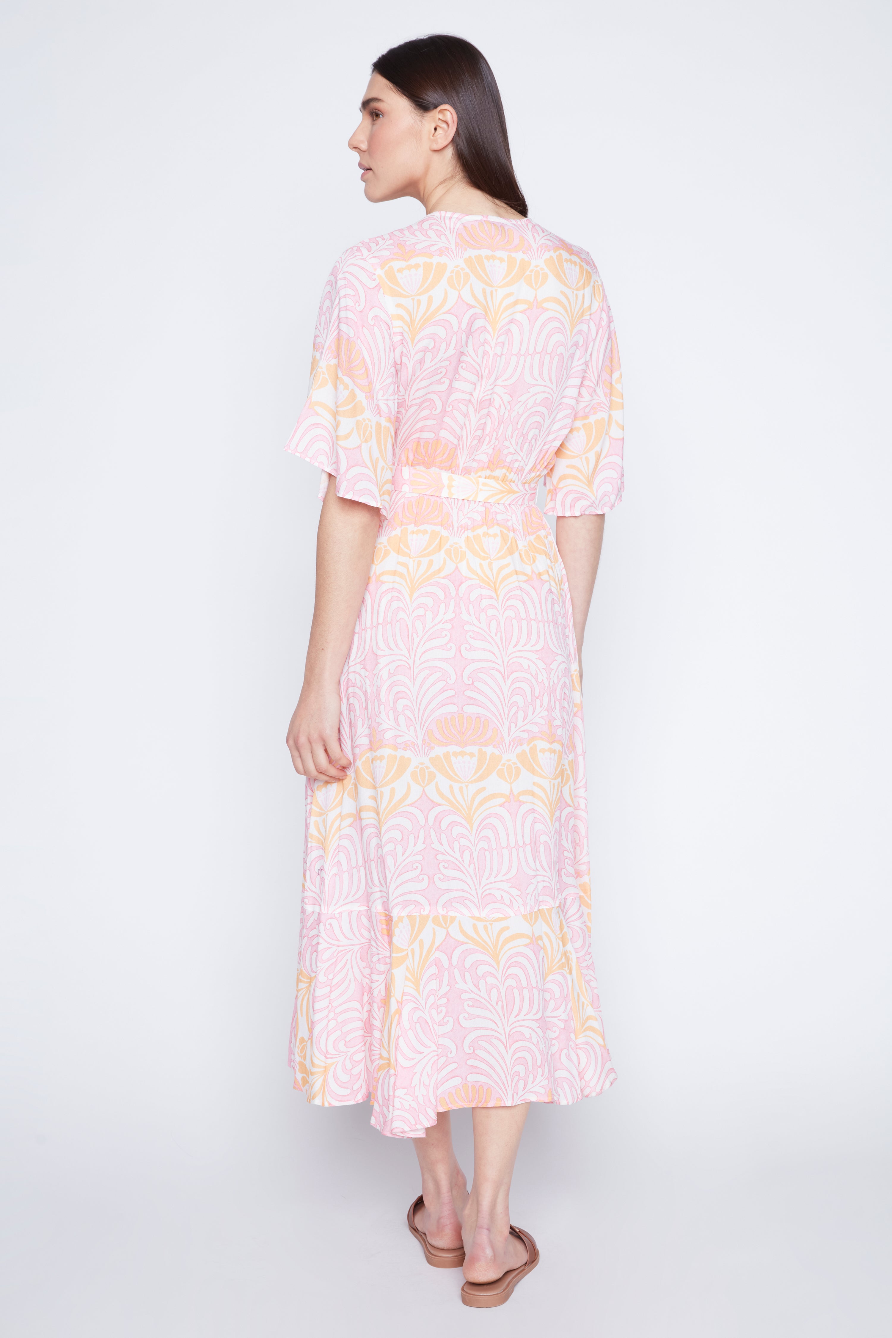 Faux wrap ruffle dress