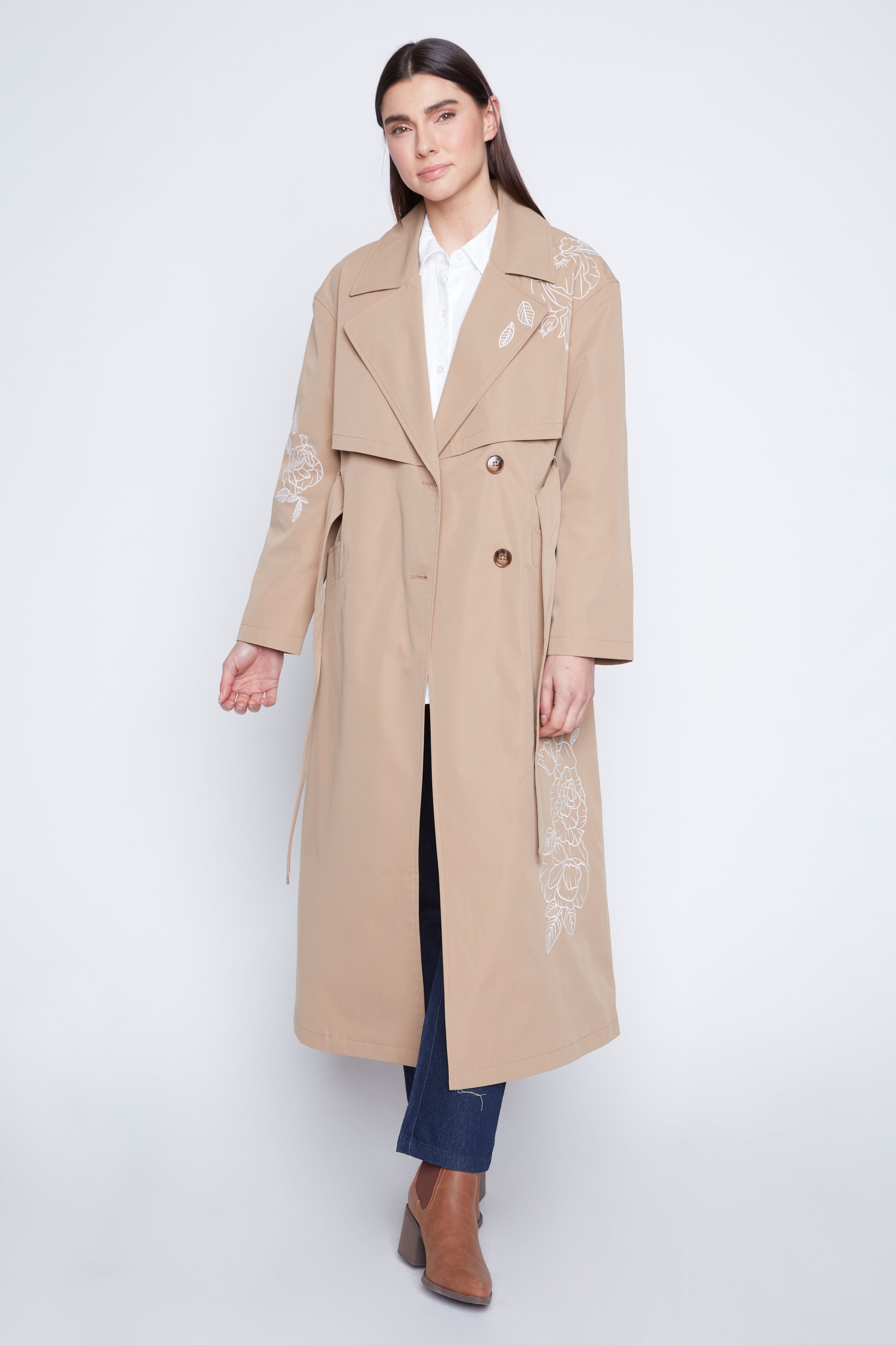 Double breasted trench coat