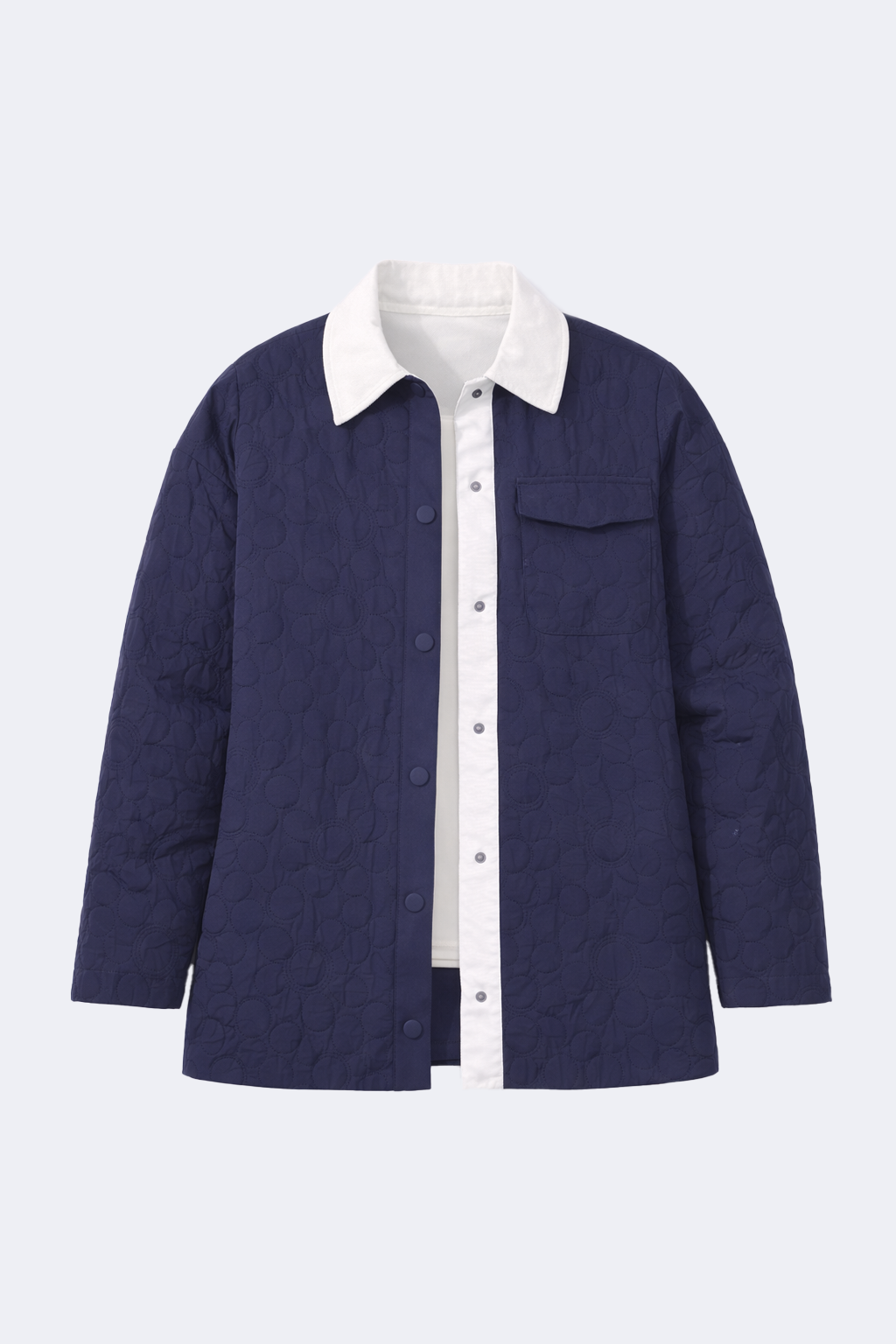 Floral embroidery quilted jacket